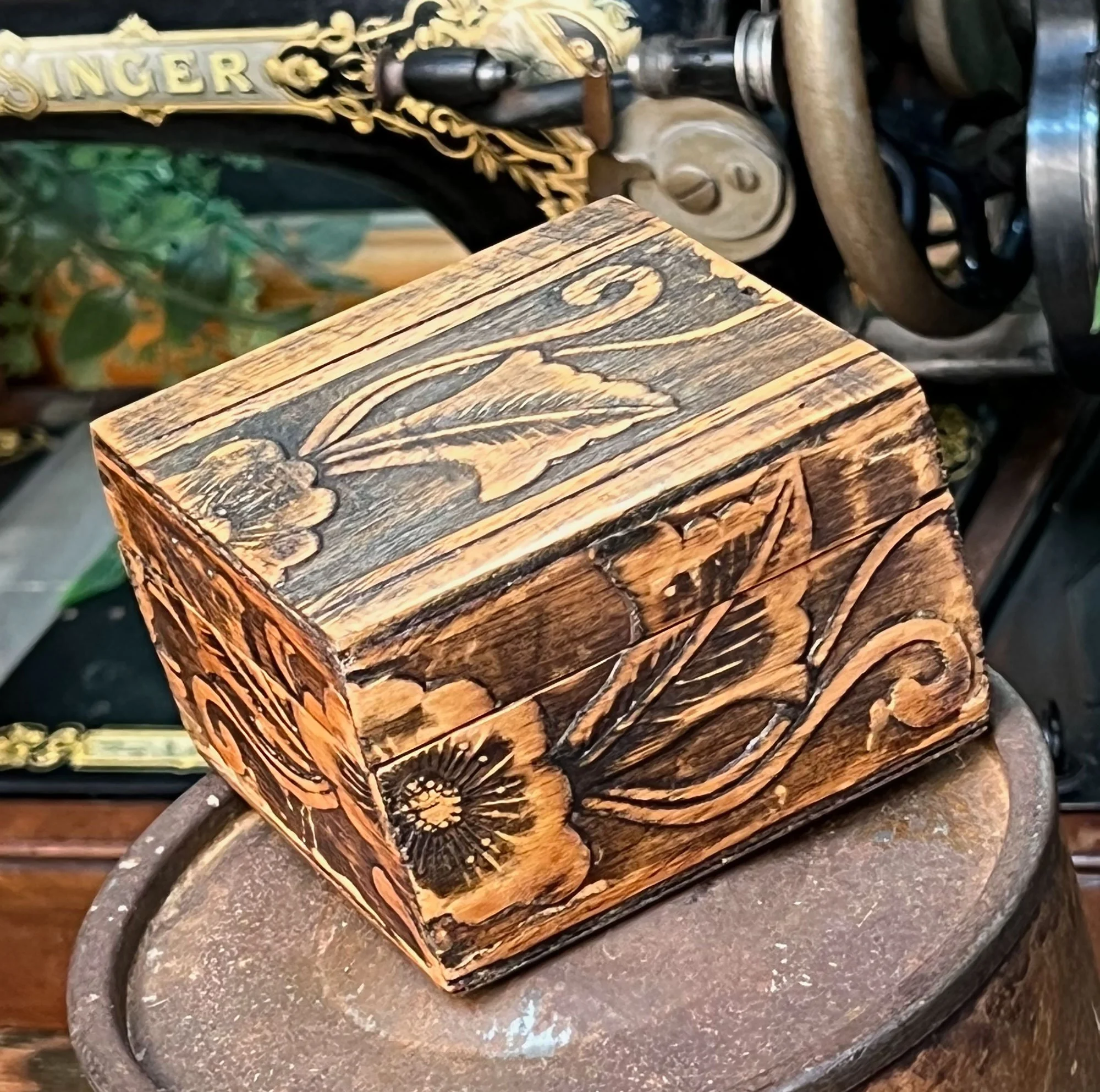 Carved Wood Box