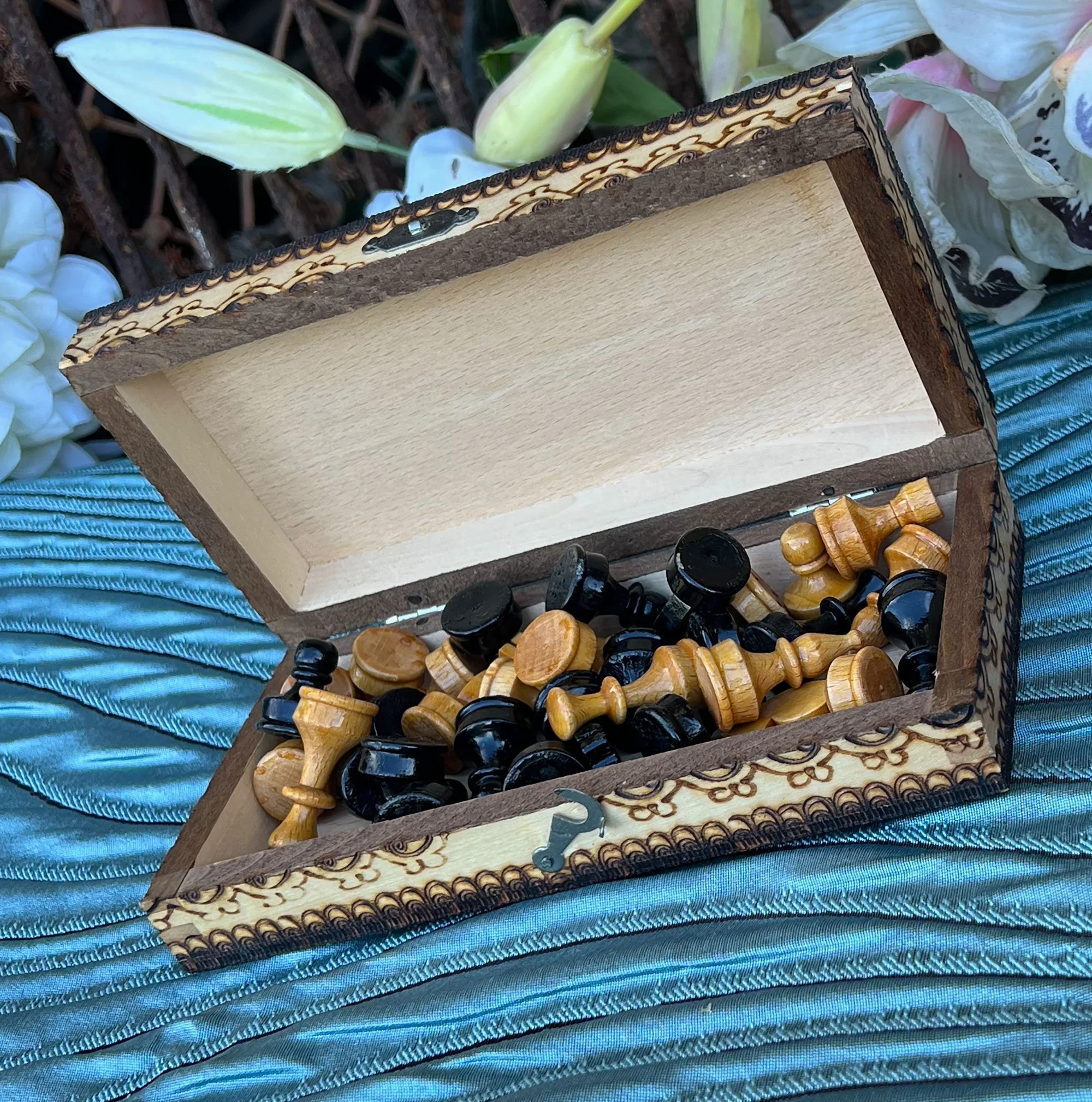 1970's wood chess set