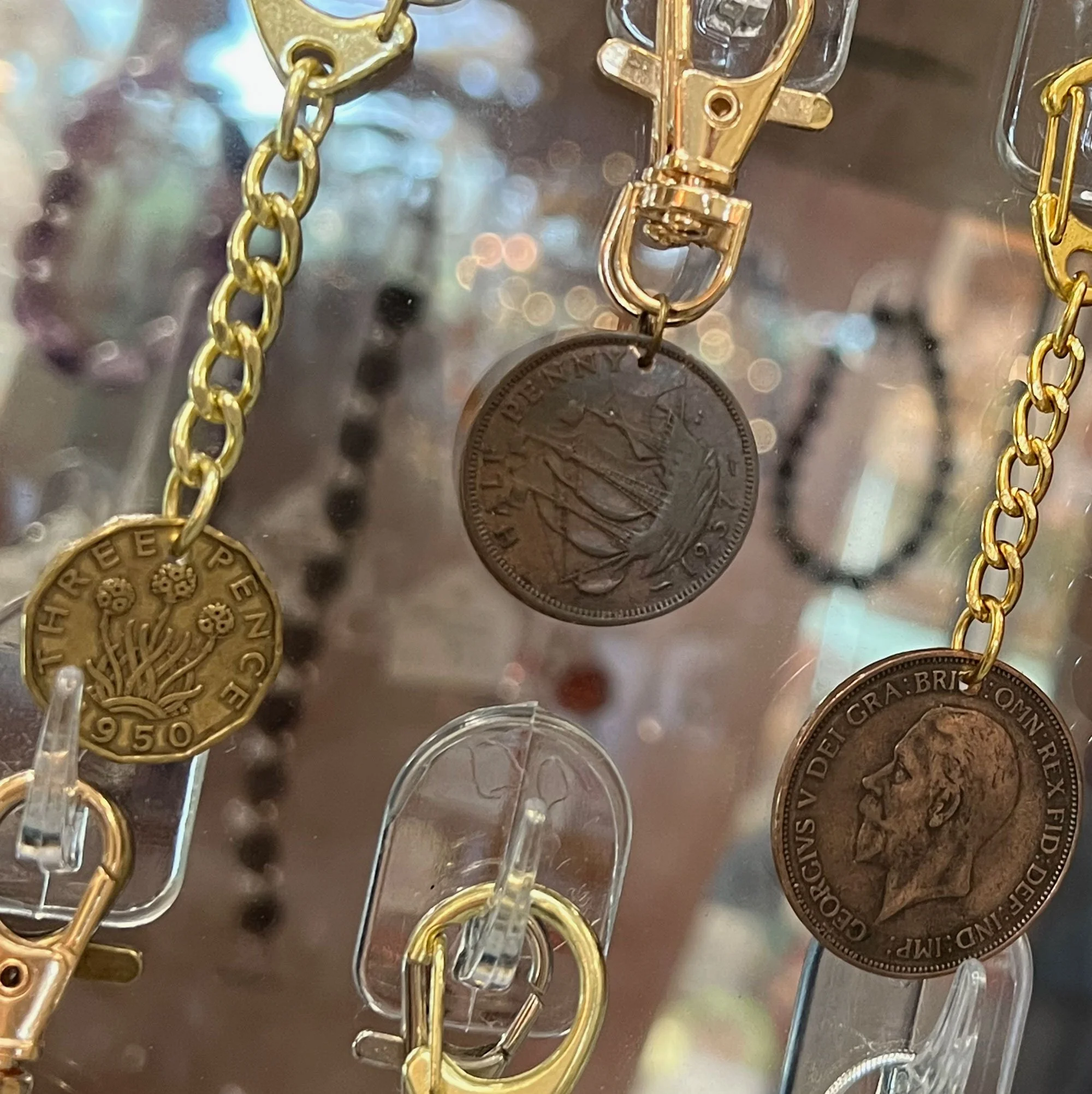 Vintage coin keyrings