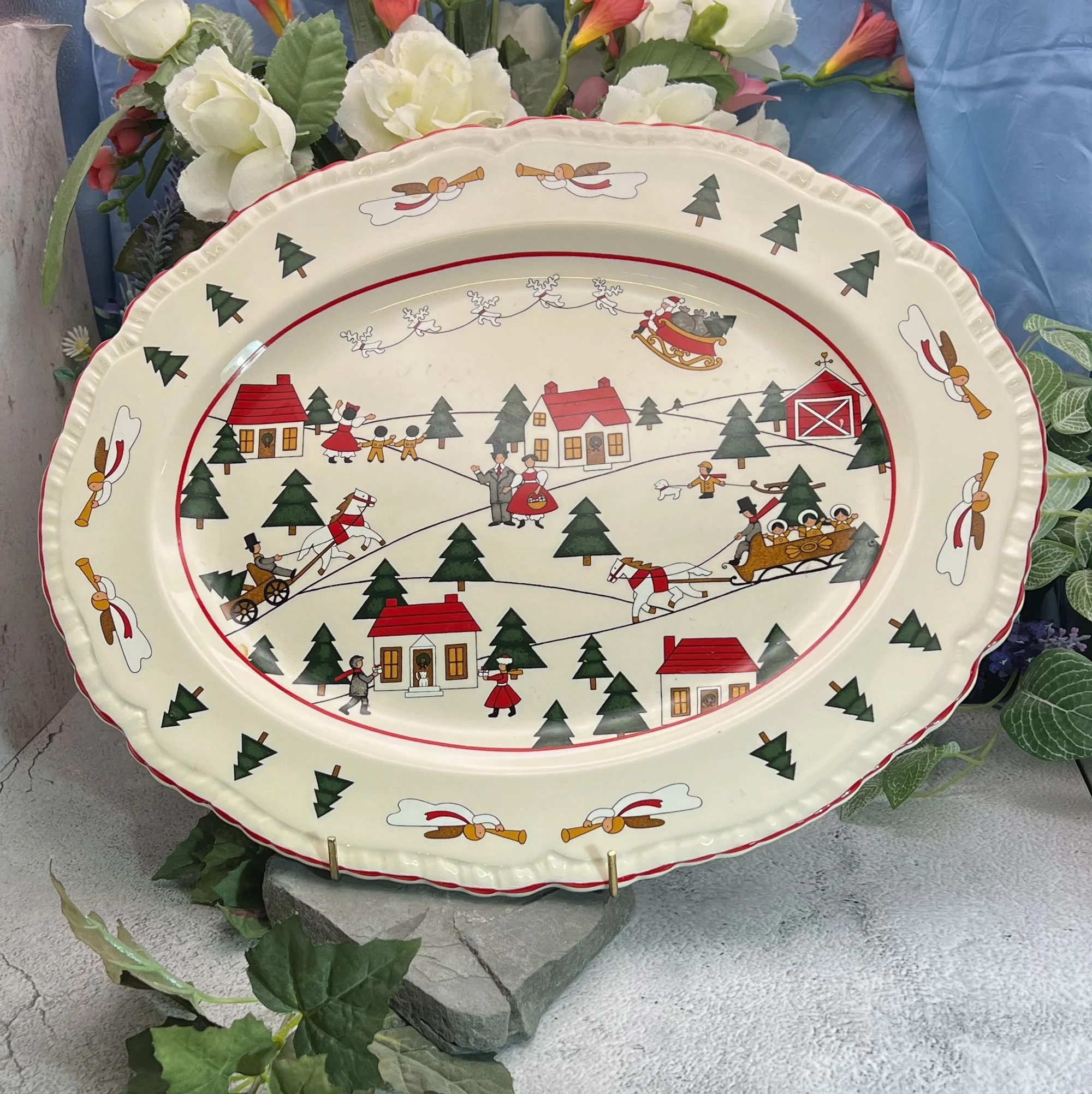 Mason's Christmas Village Platter