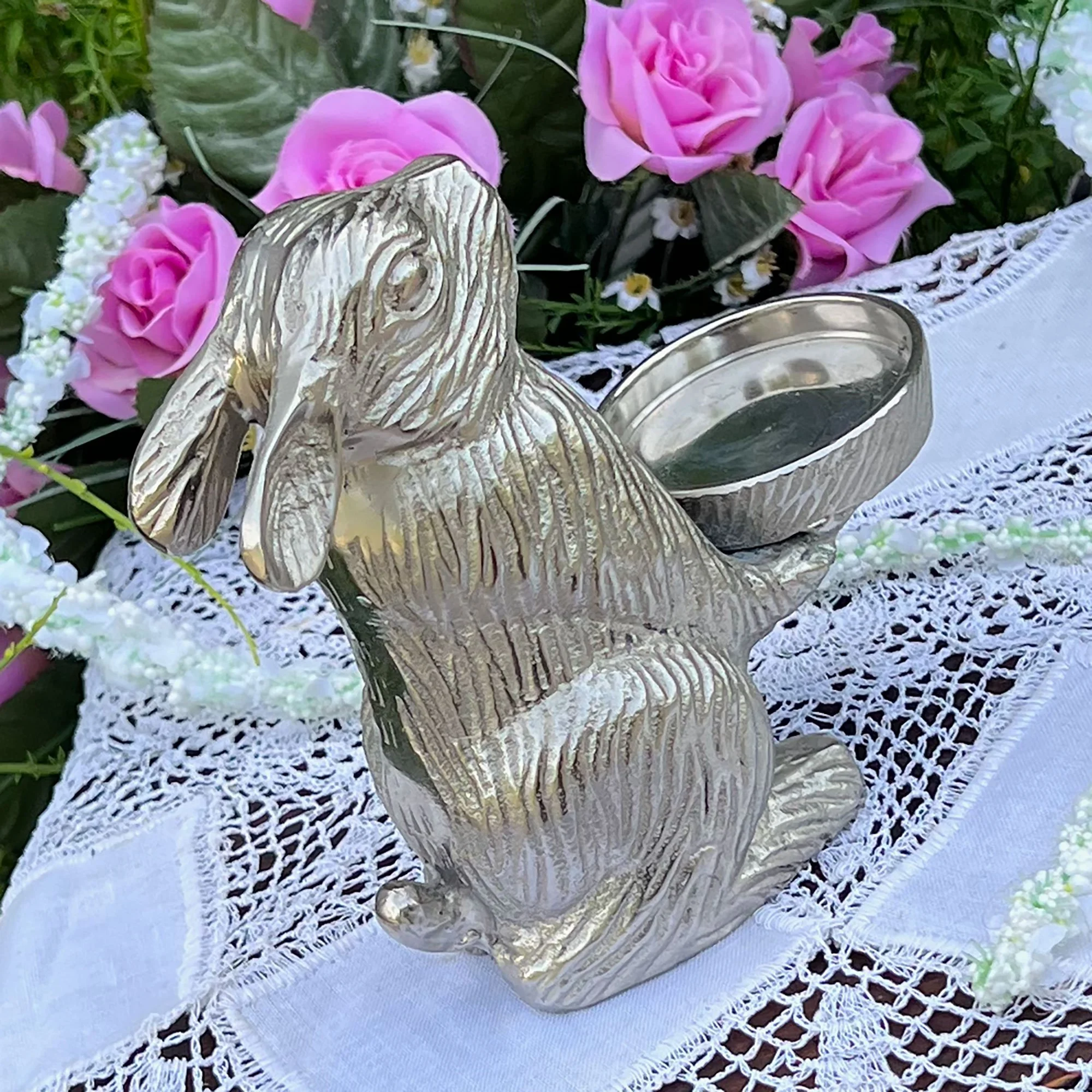 Cute, rabbit tea light holder
