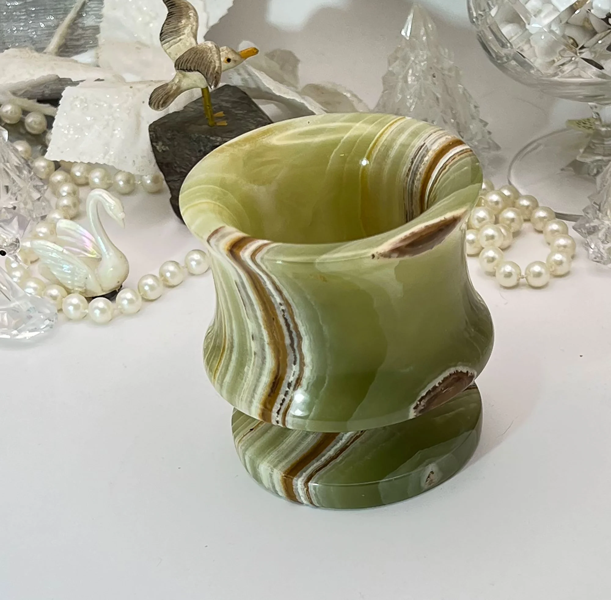 Unique onyx candle holder