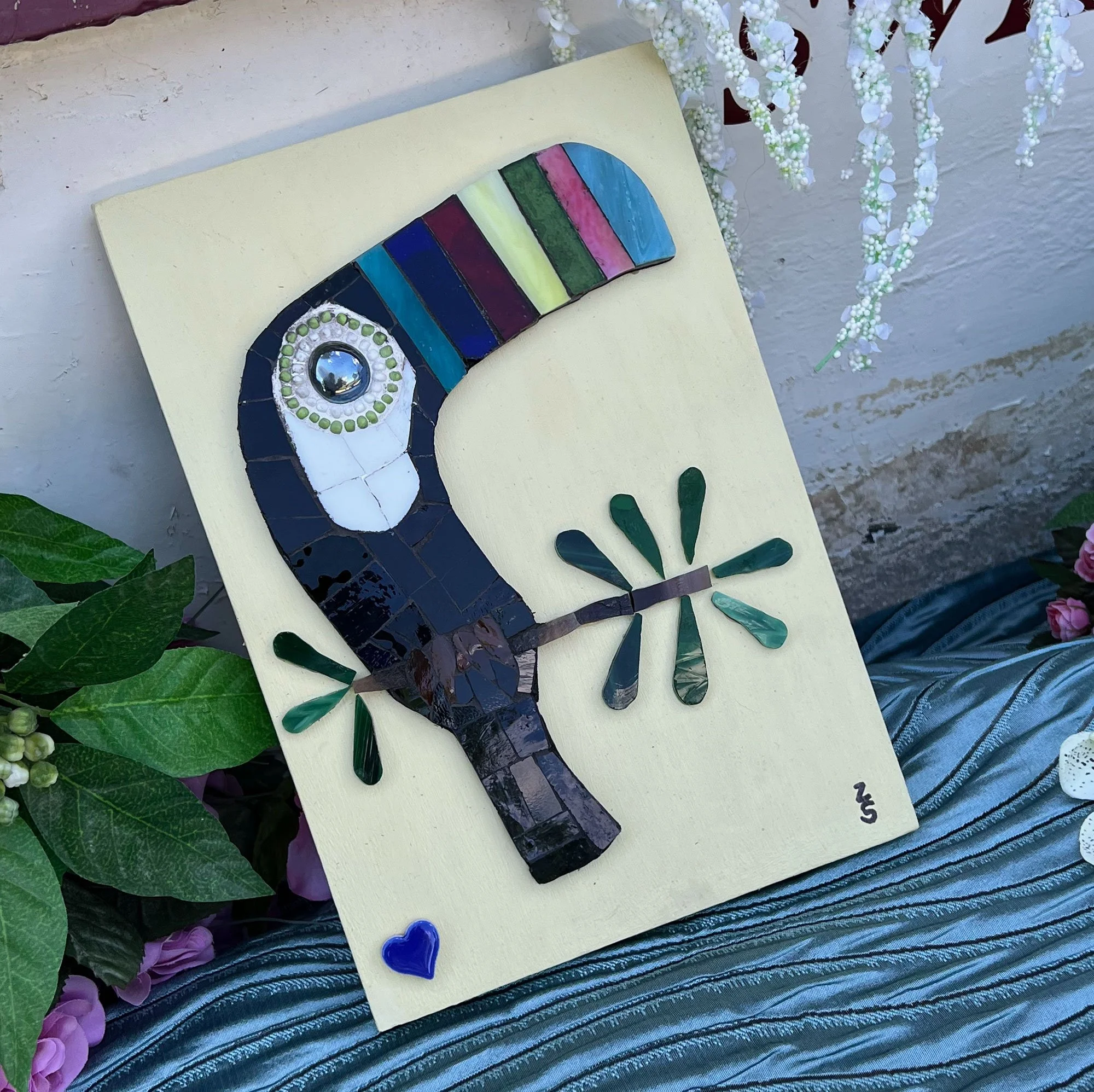 Mosaic toucan artwork
