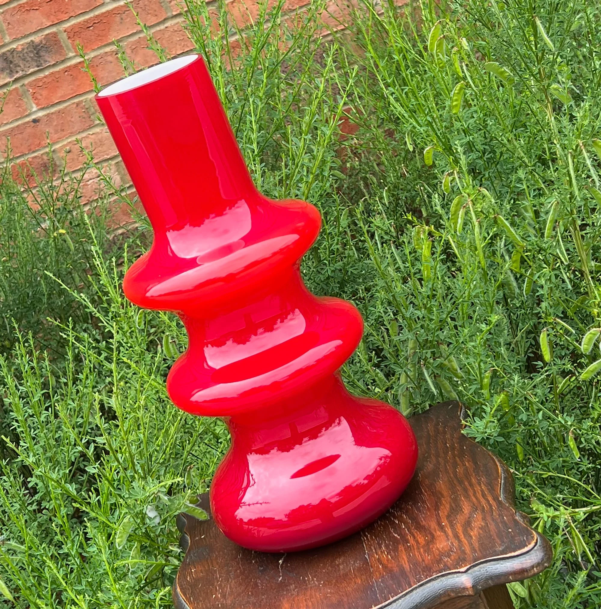 Red Art Glass Vase