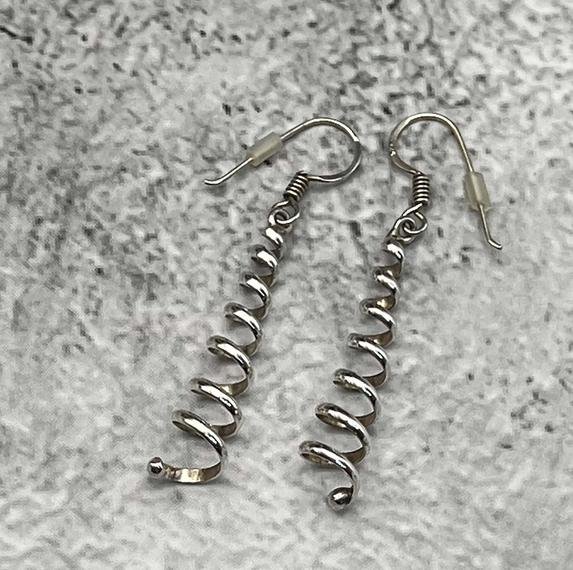 925 silver corkscrew earrings
