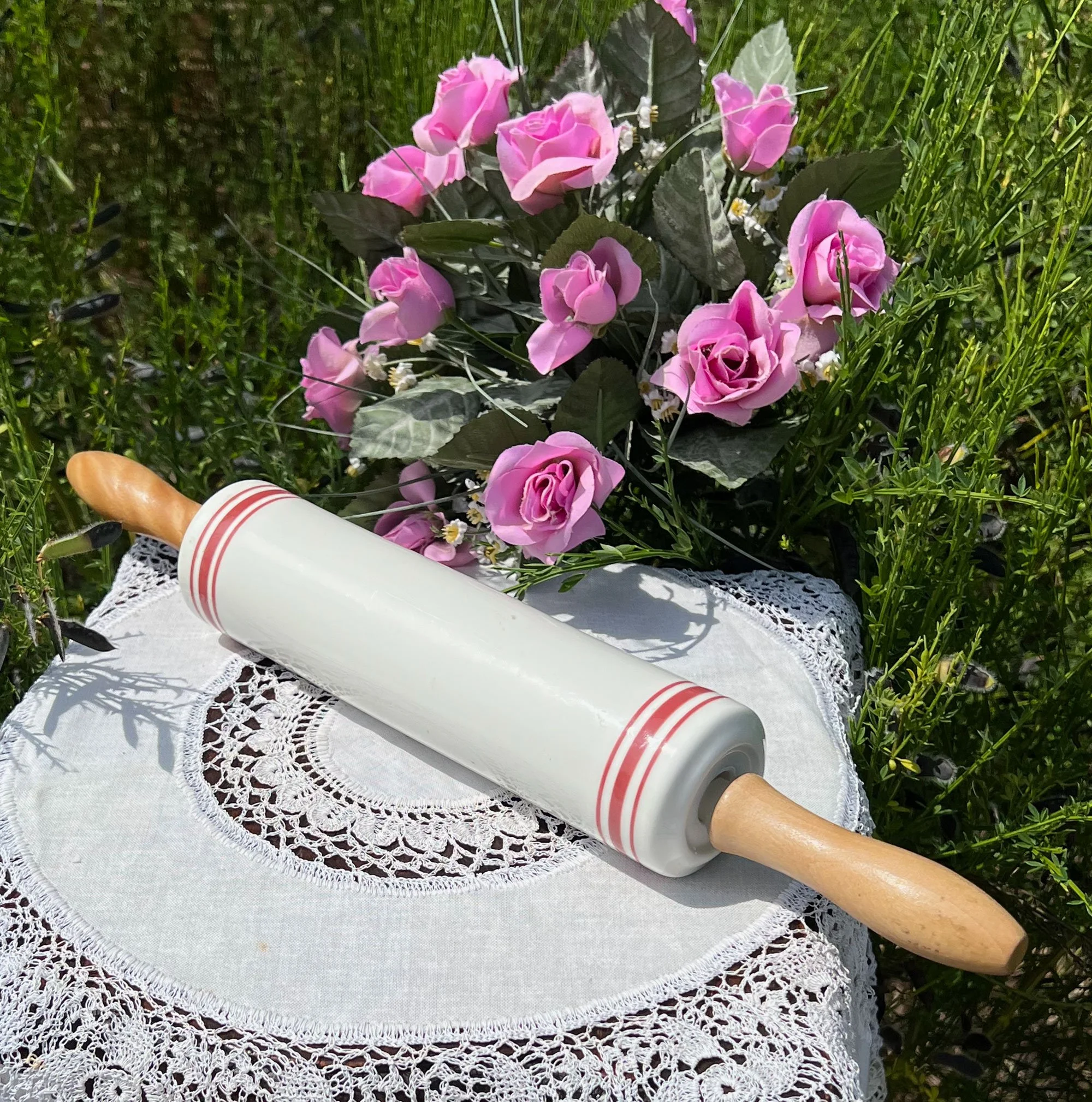 Vintage, ceramic rolling pin