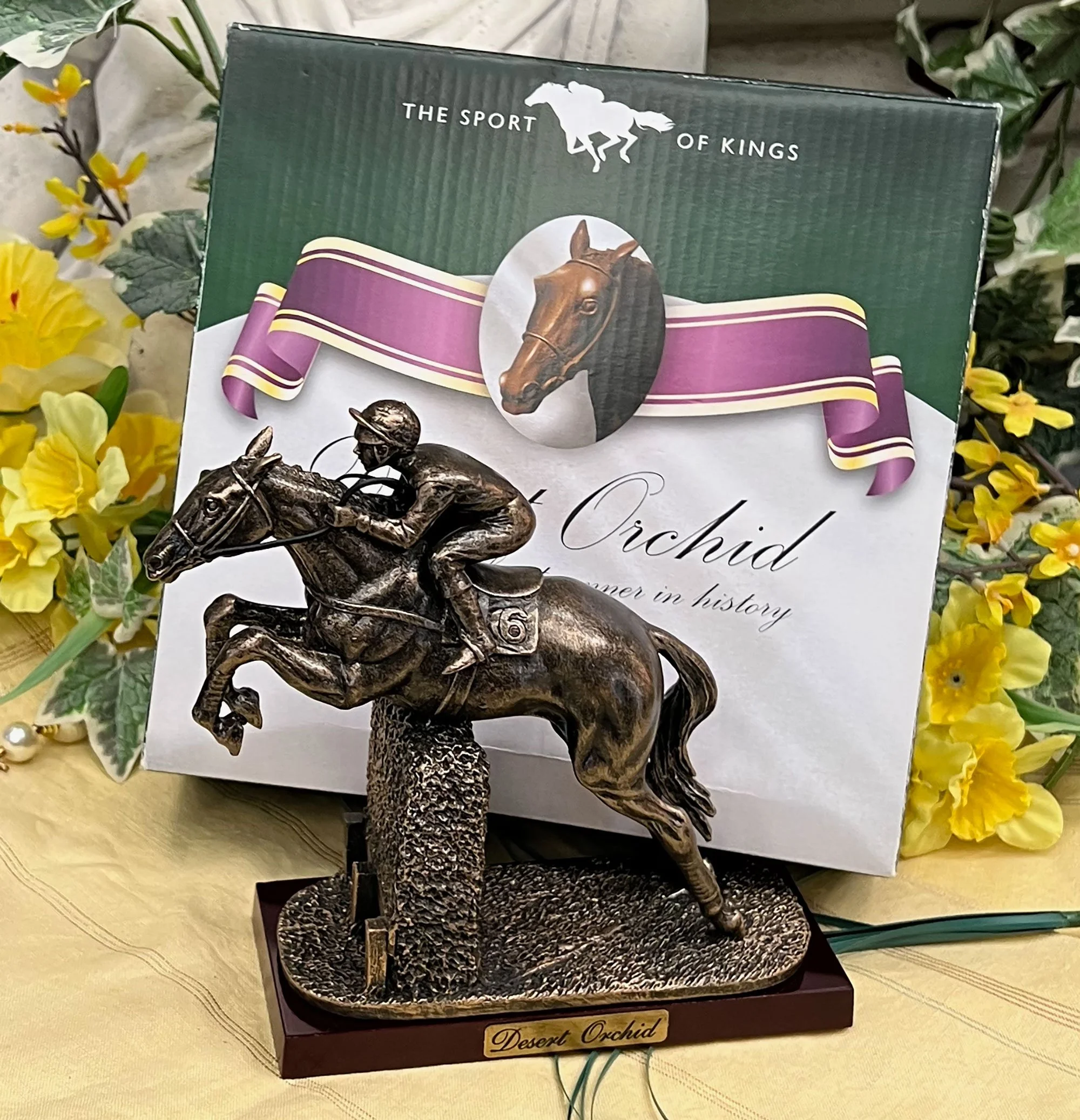 Boxed Desert Orchid and jockey model