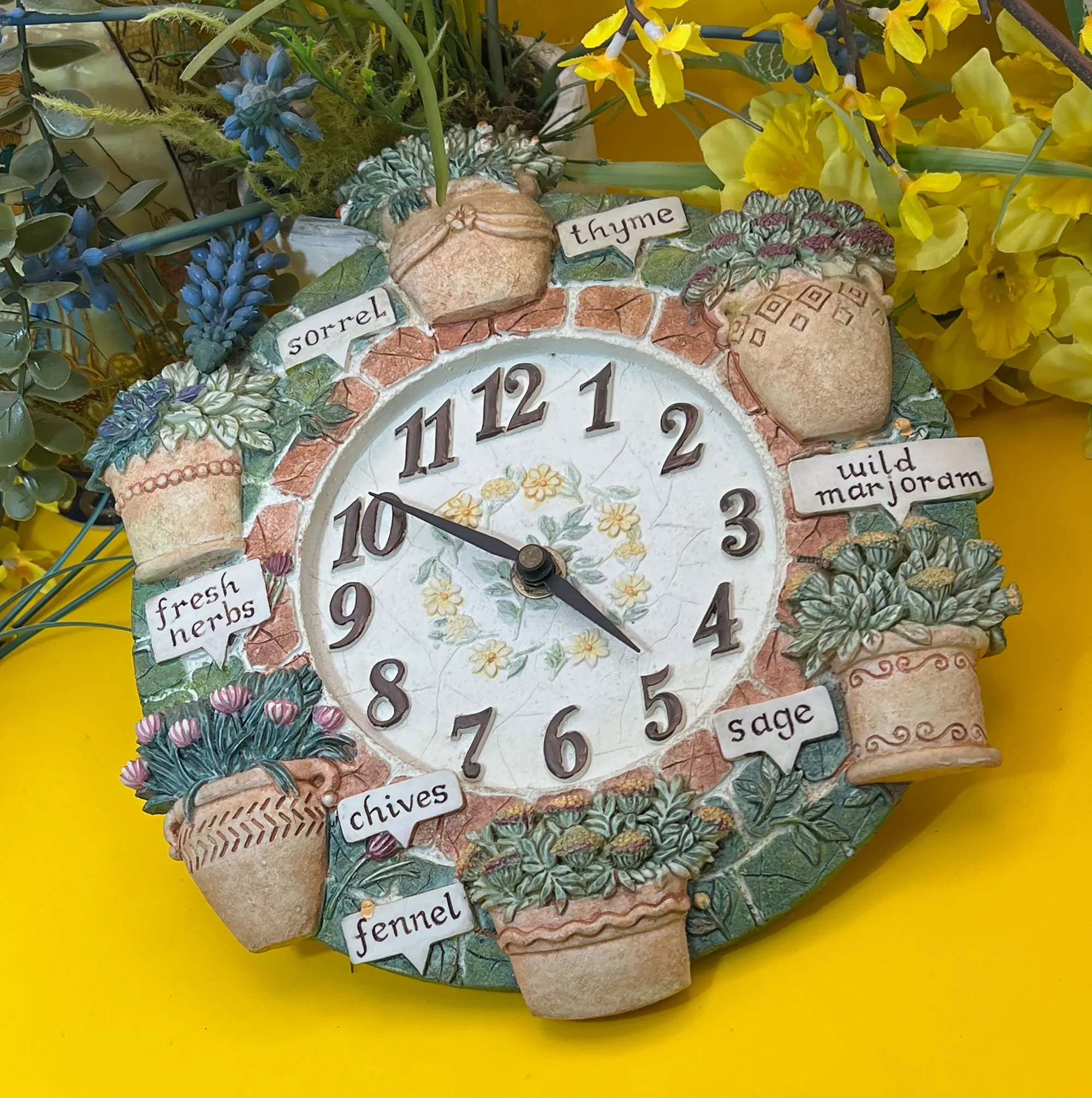 Herb Garden Wall Clock