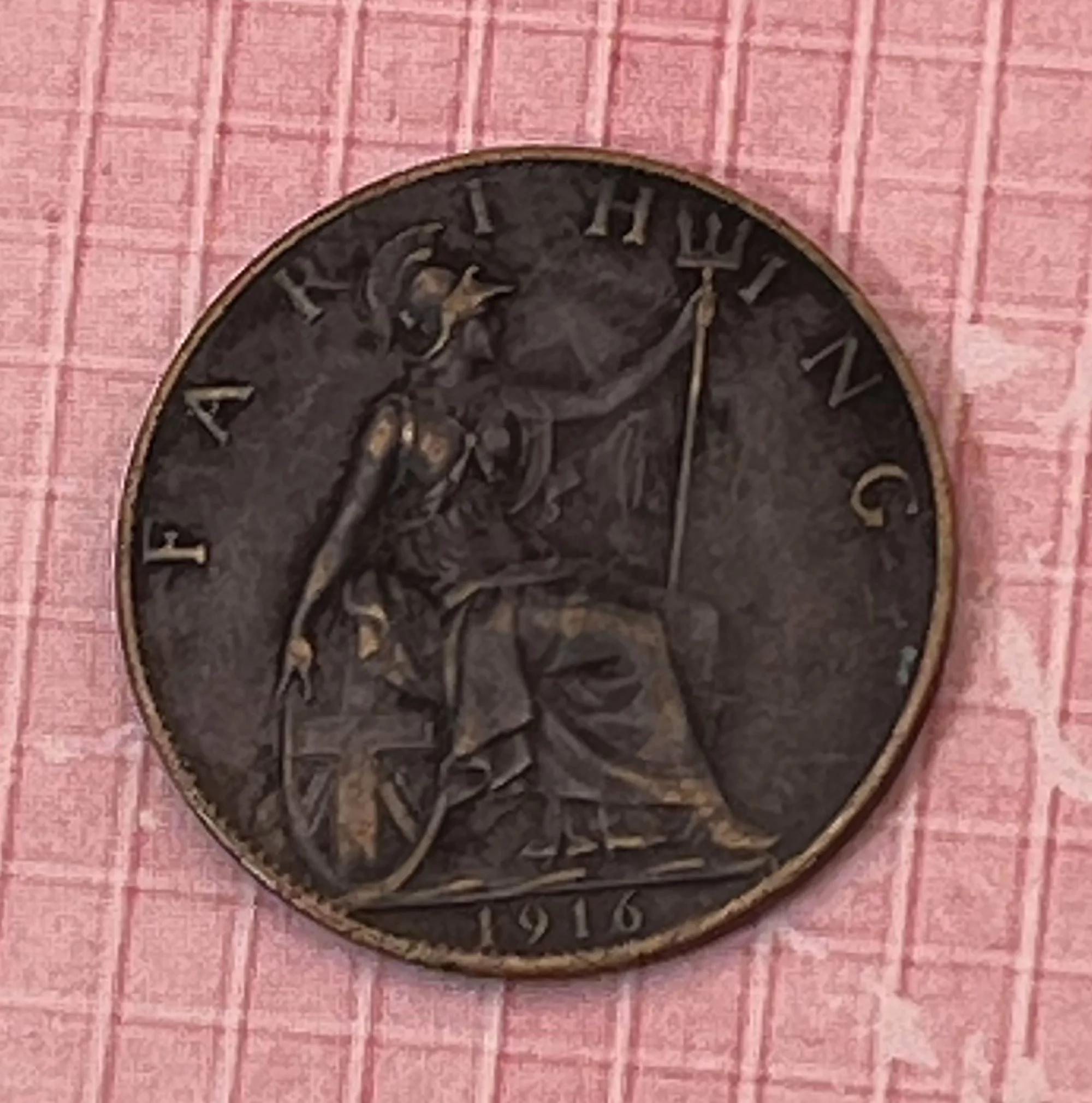 1916 George V Farthing Coin