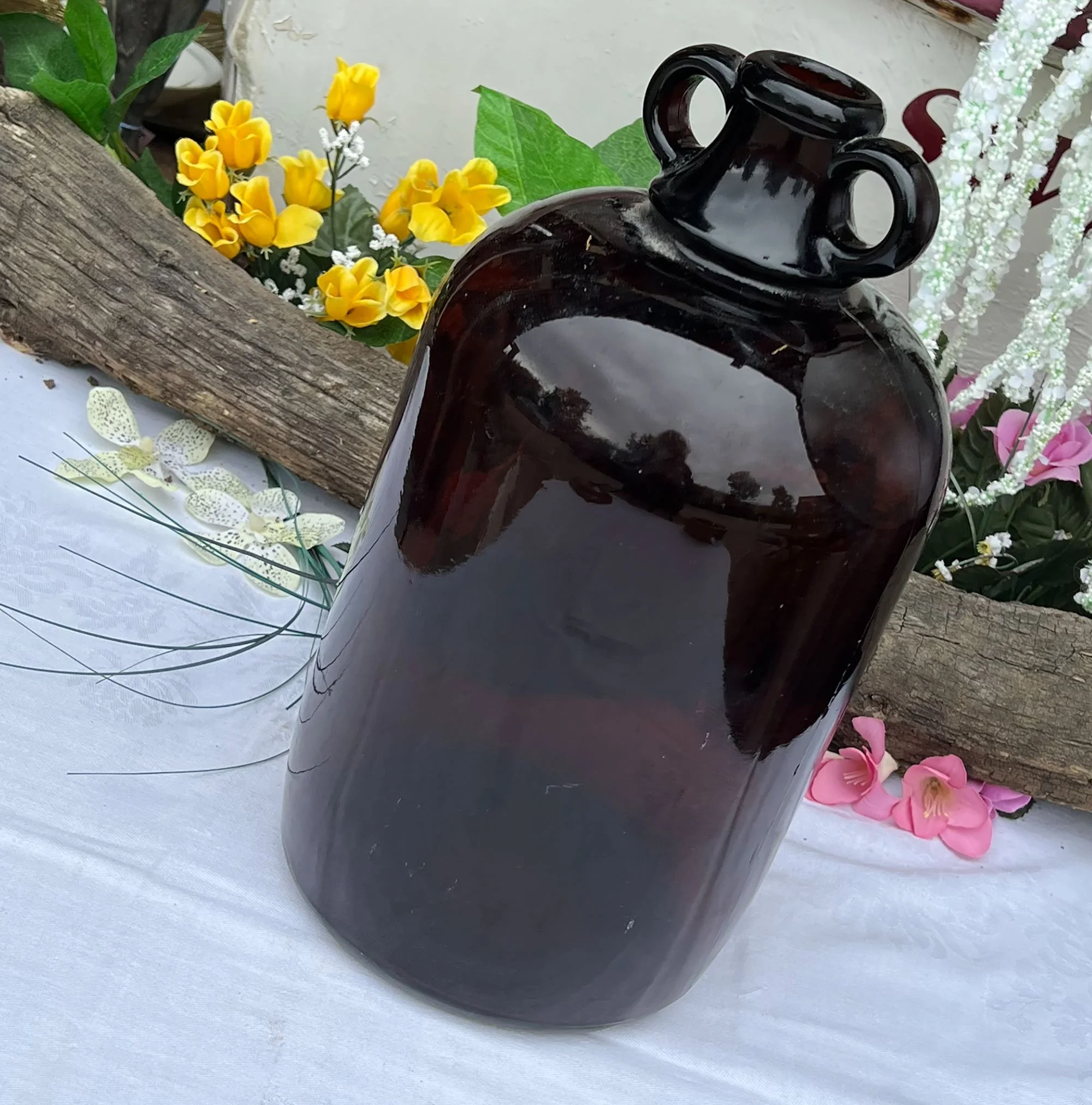 Brown Glass Demijohn
