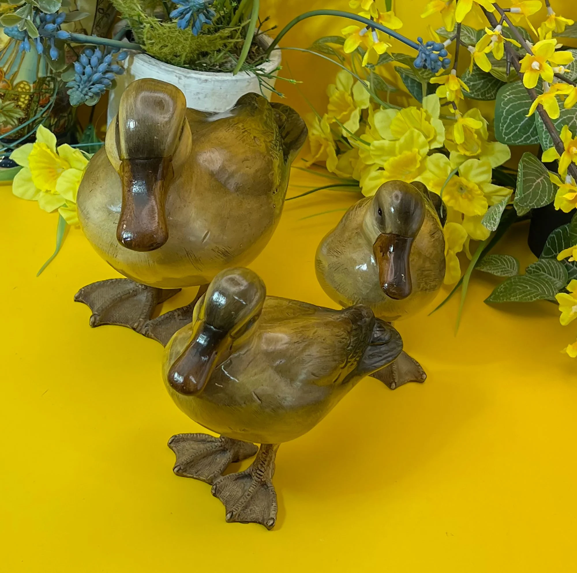 Studio Pottery Duck Trio