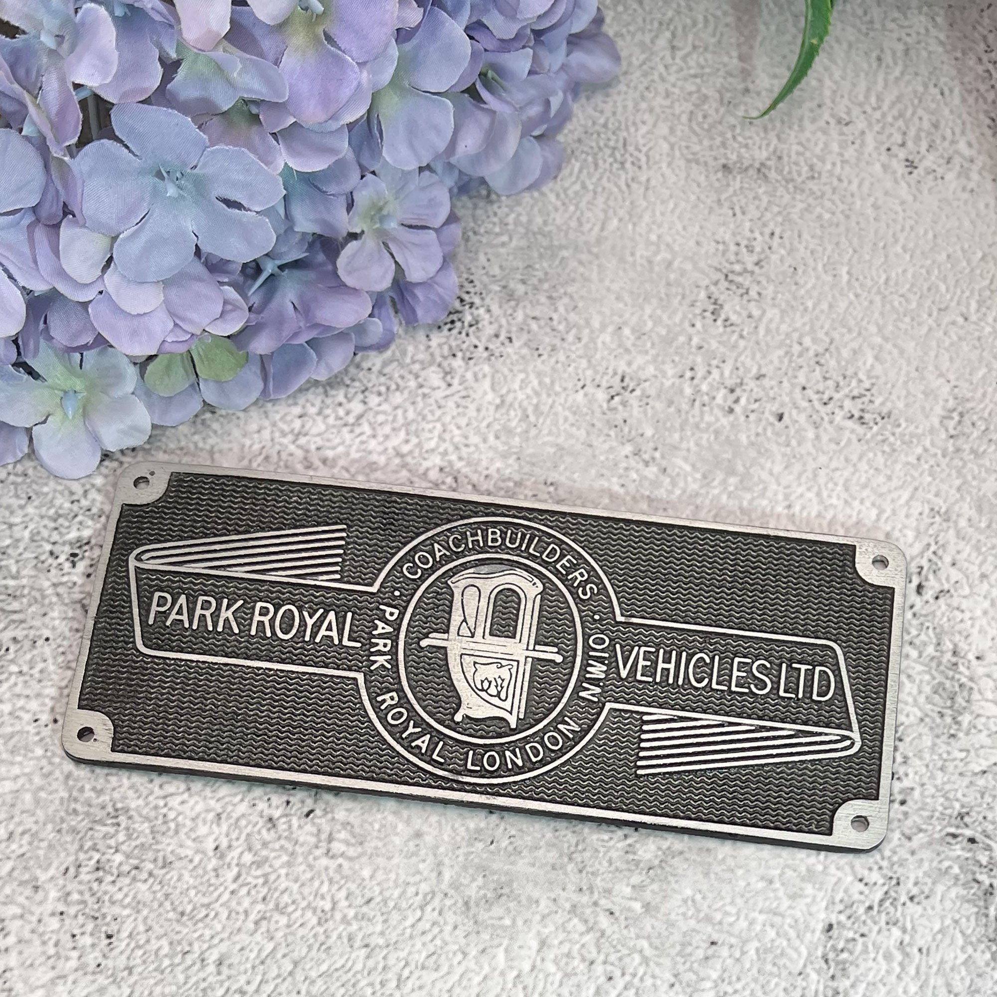 Park Royal Metal Vehicle Plate