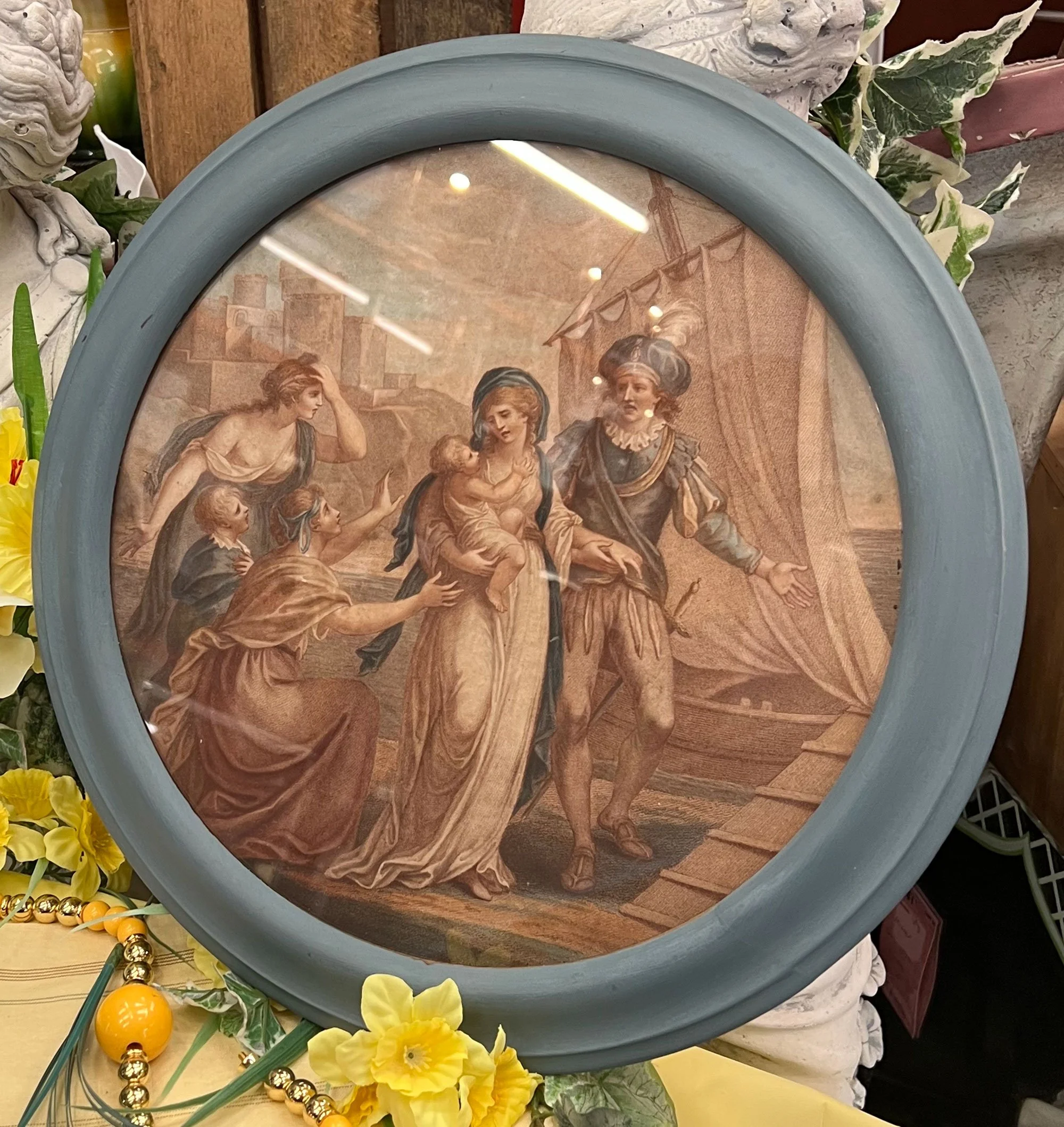 Round Framed Engraving