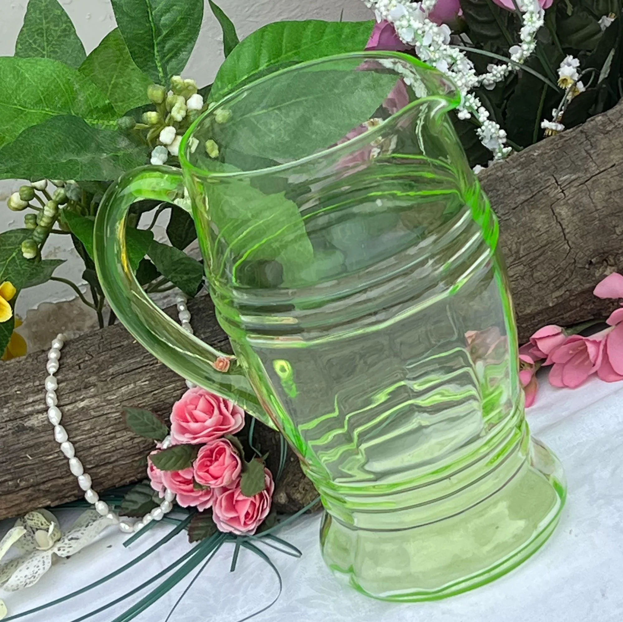 Uranium Glass Water Jug