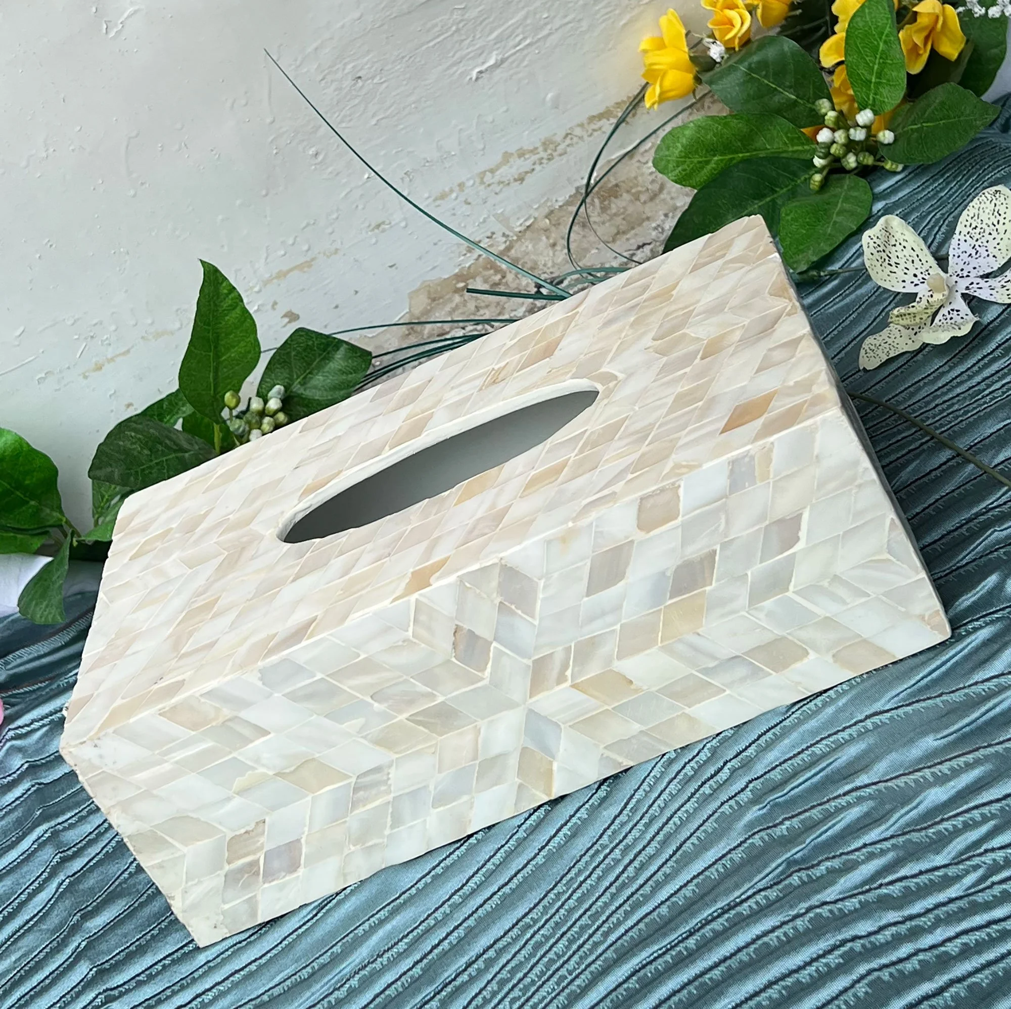 Mosaic Shell Tissue Box