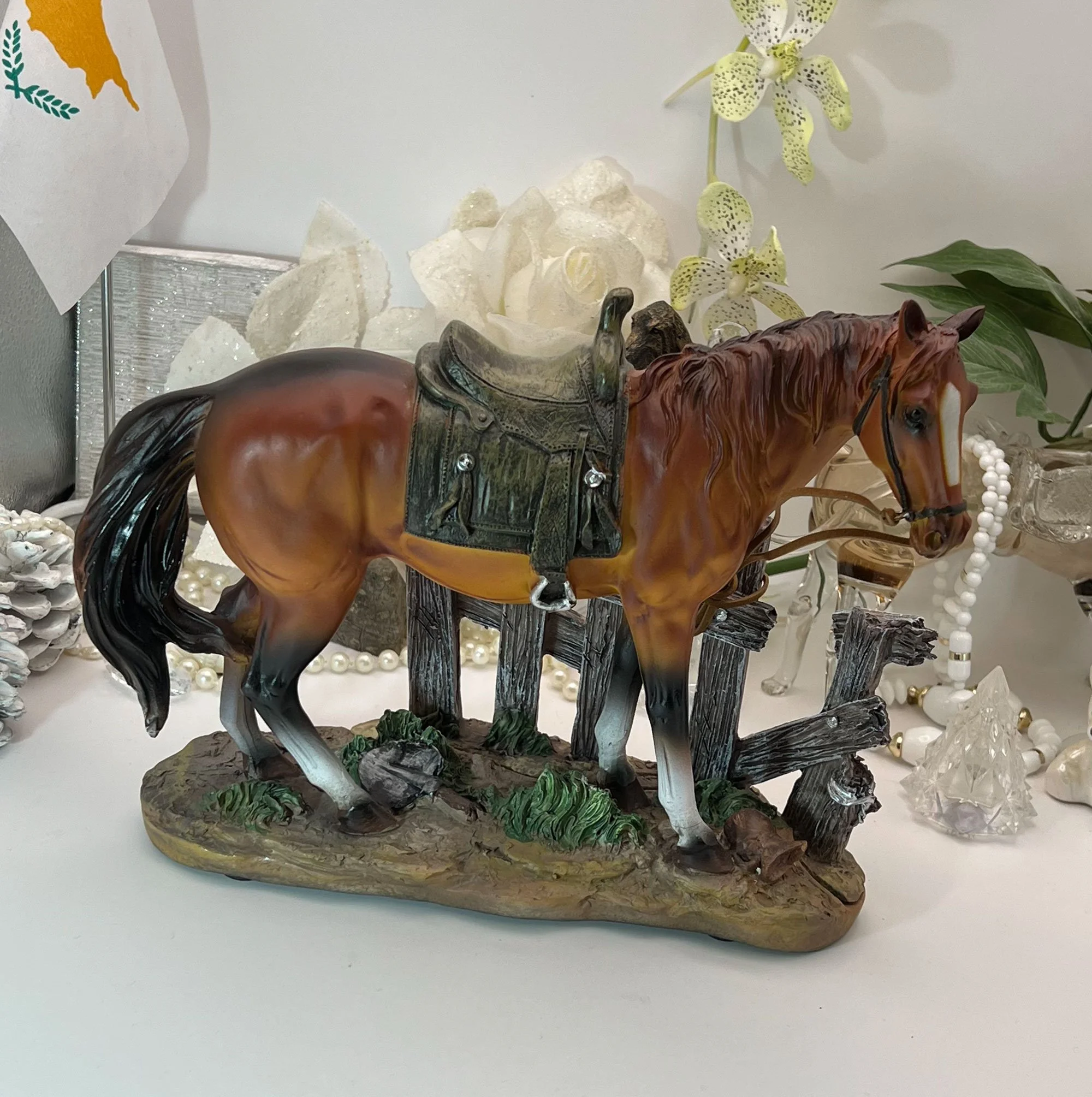 Resin horse diorama