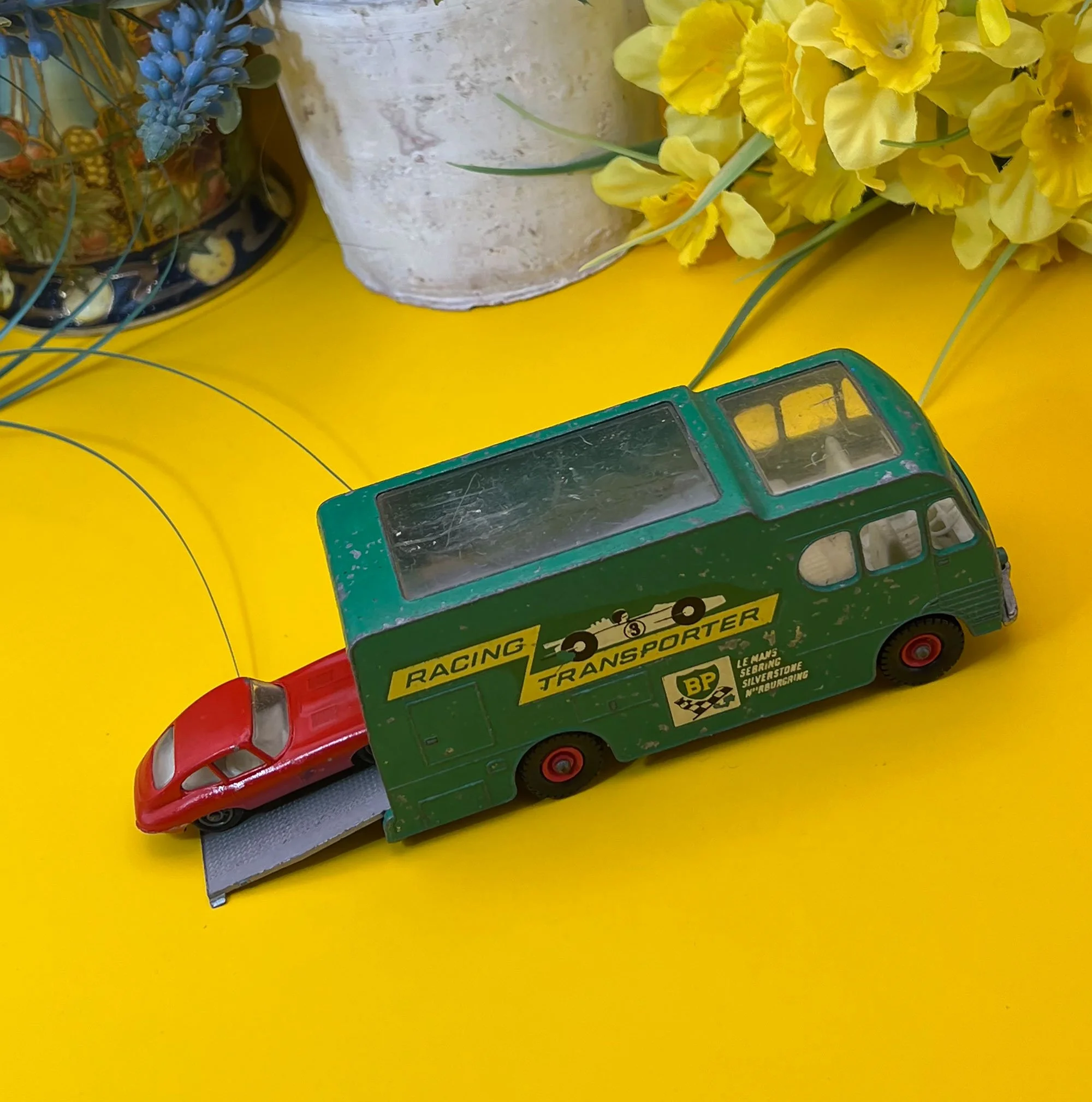 Matchbox transporter and jaguar car