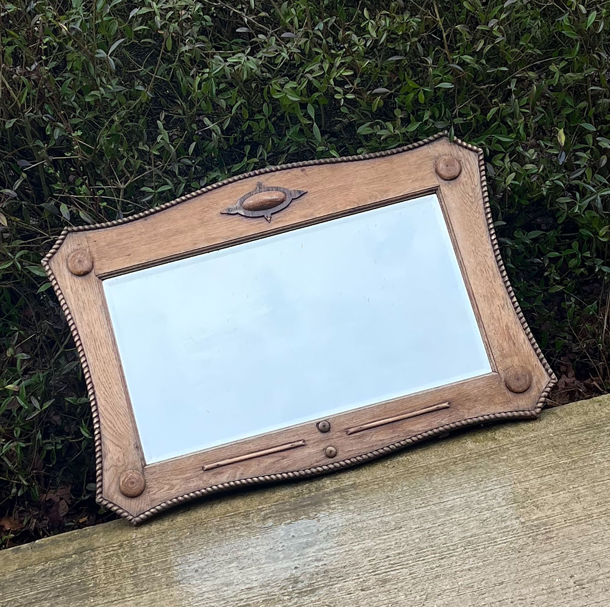 Large. bevel edge, wood framed mirror