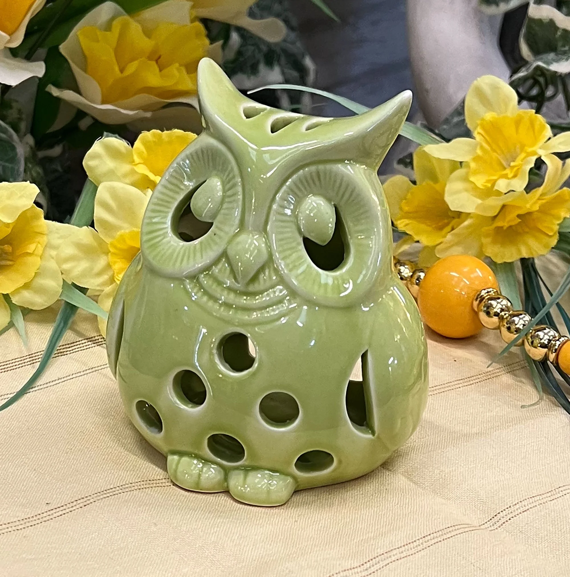 Charming Ceramic Owl Lantern