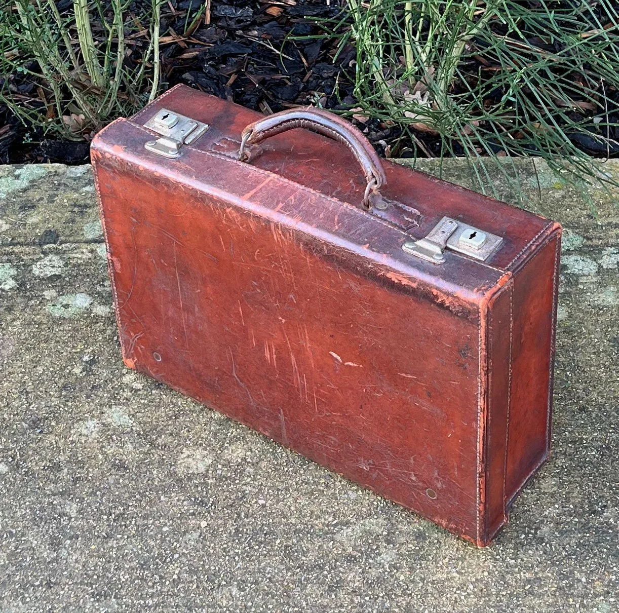 Vintage leather suitcase