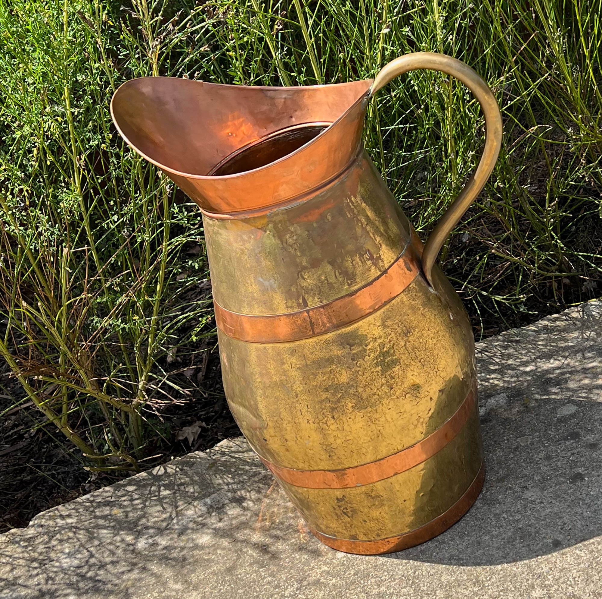Huge copper and brass jug