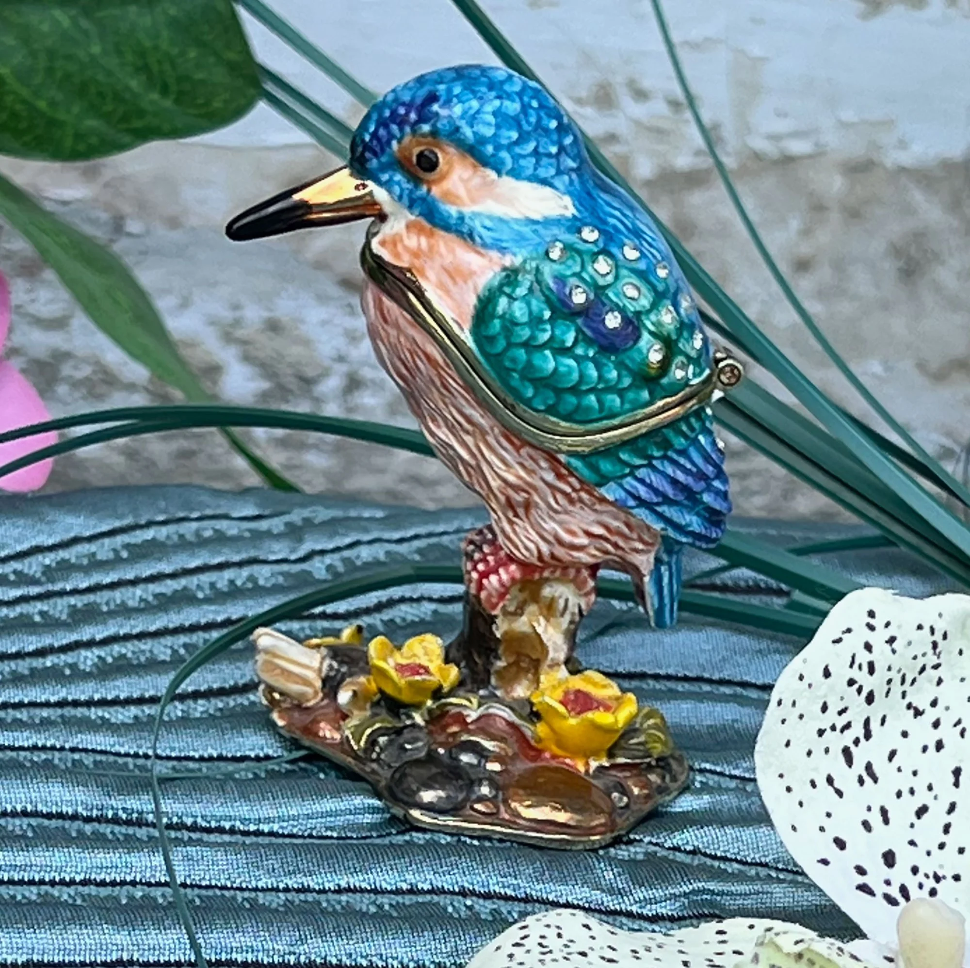 Kingfisher Bird Trinket Pot