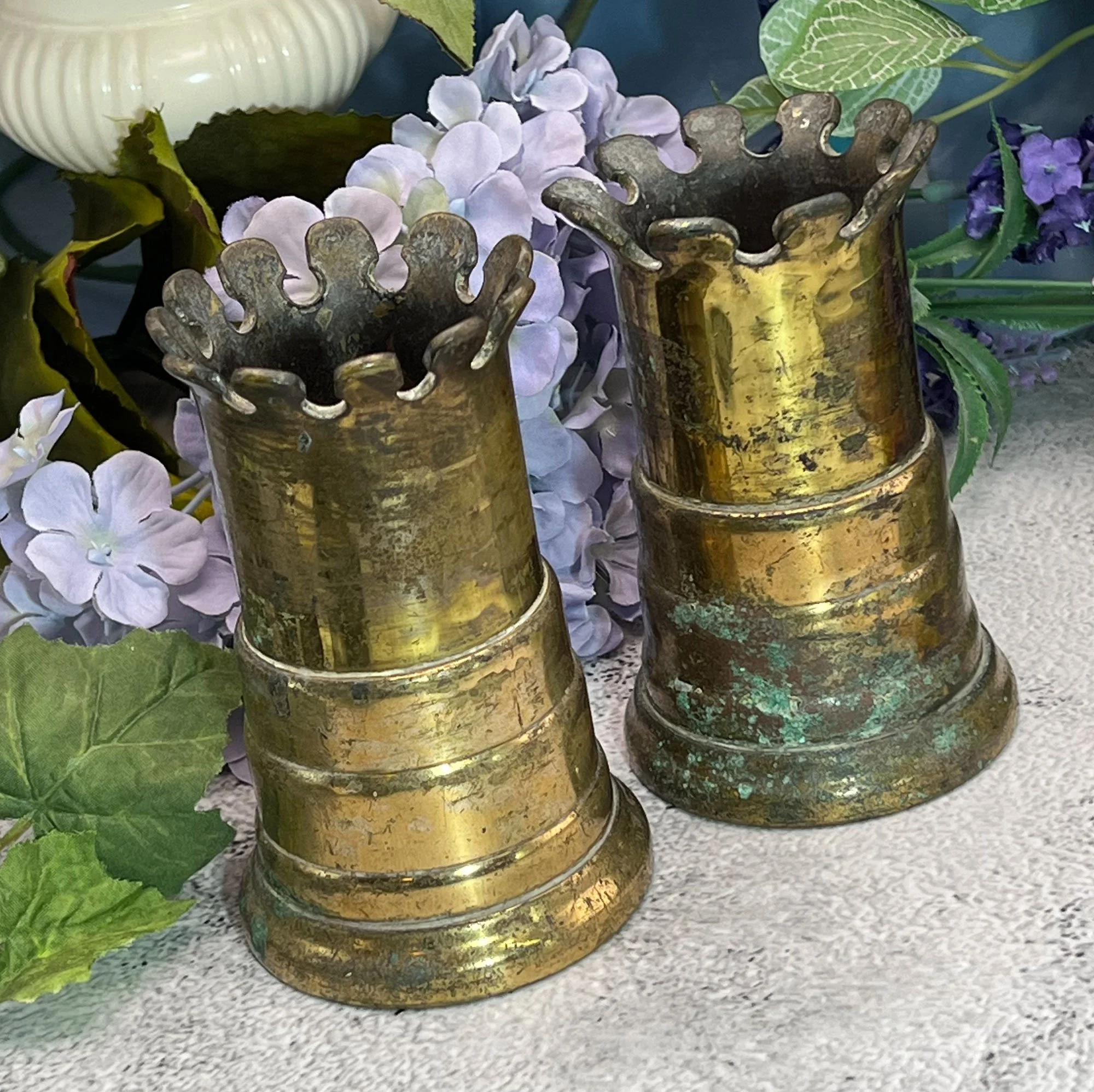 WW1 Trench Art Candlesticks