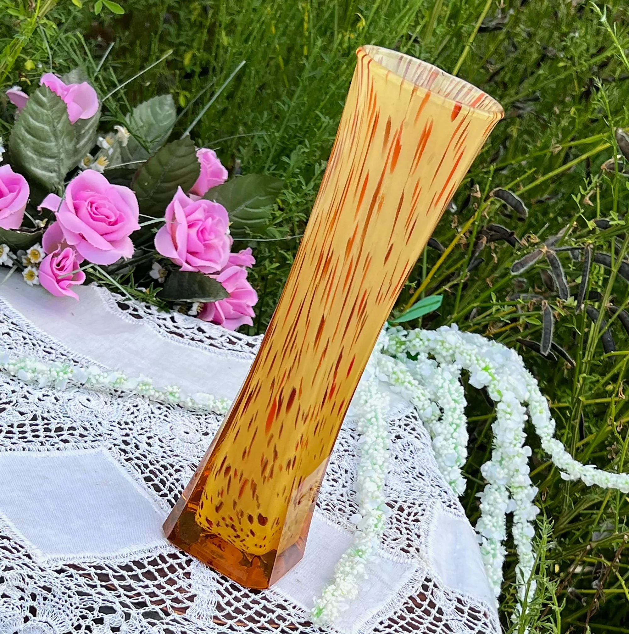 Murano glass stem vase