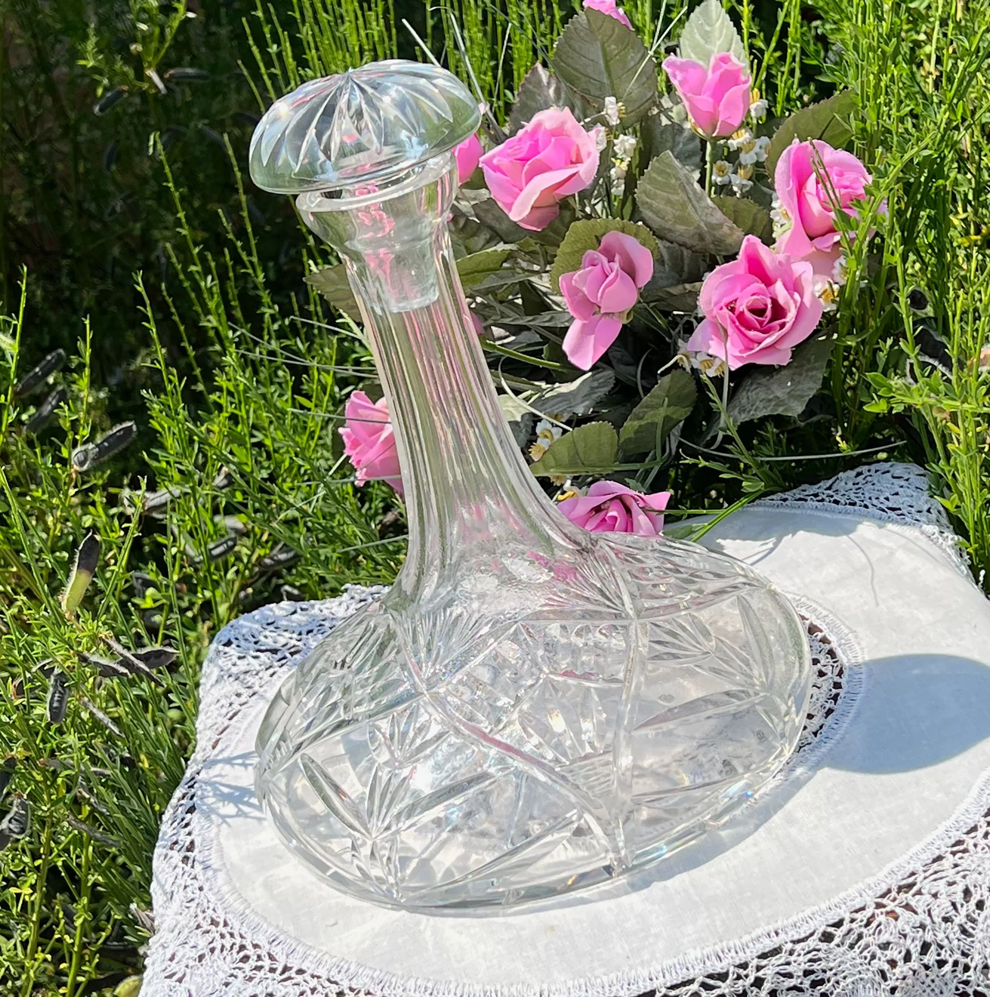 Glass ships decanter