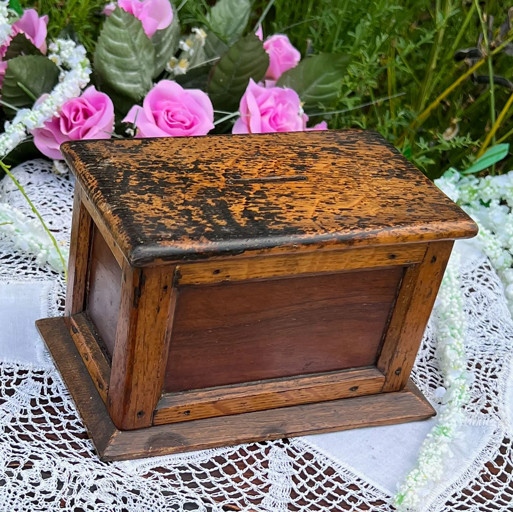 Wood Church Collection Box