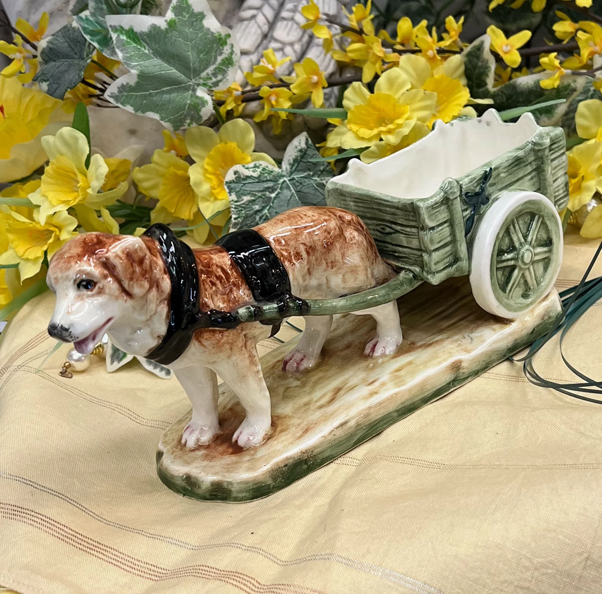 Czech dog and cart ornament