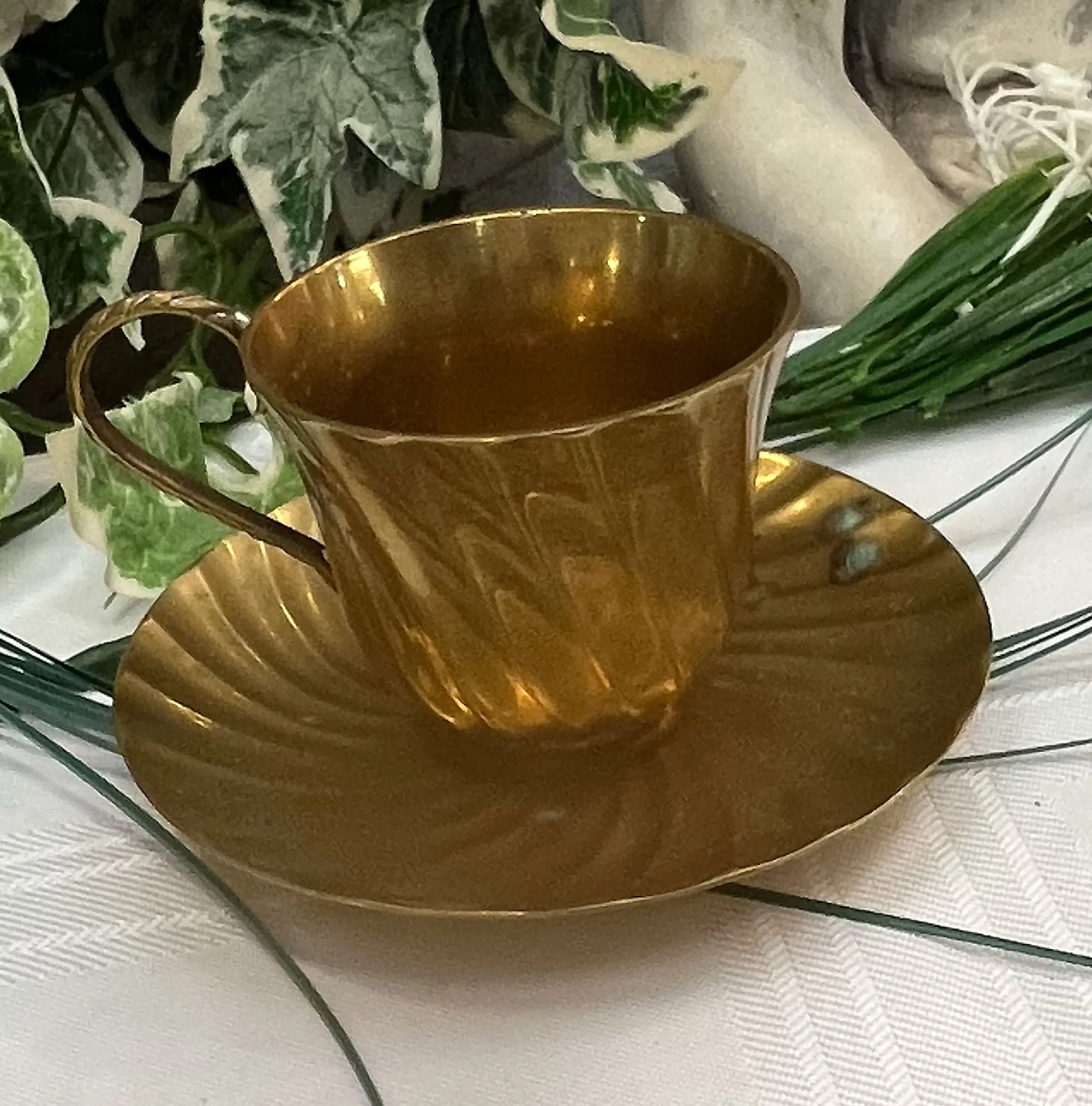 Brass Cup And Saucer