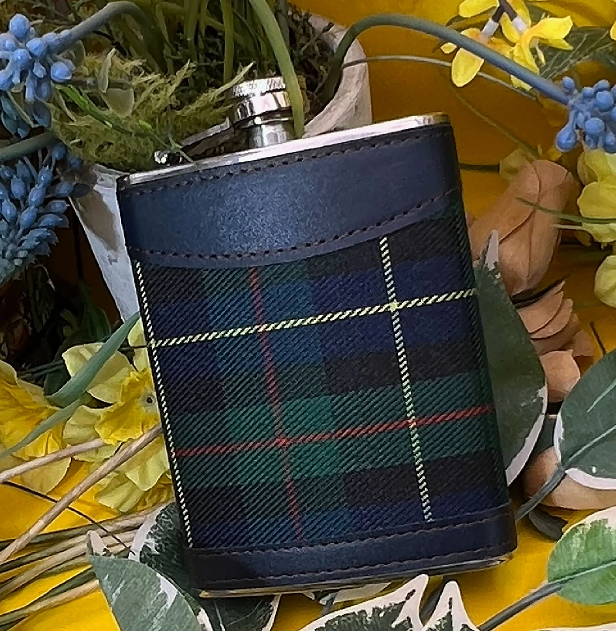 Tartan hip flask