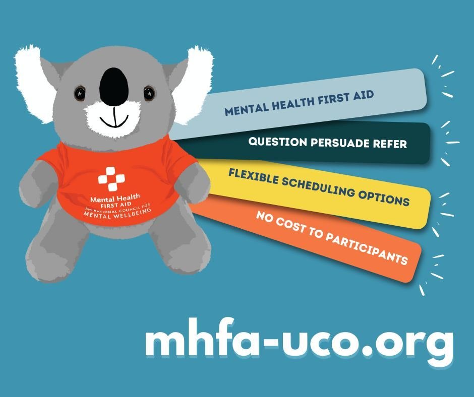 Looking to enhance your team&rsquo;s skills while supporting the UCO community? We offer FREE Mental Health First Aid (MHFA) and Question Persuade Refer (QPR) trainings for any UCO-affiliated group! Each session comes with certification and is great 