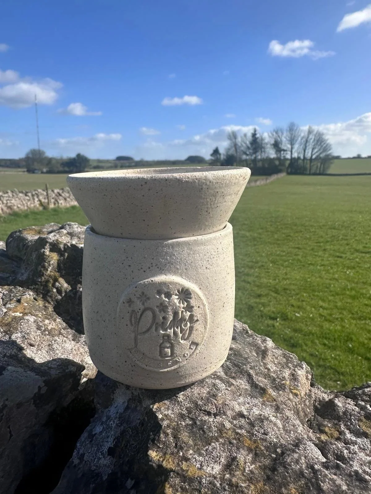 Handmade clay oil burner