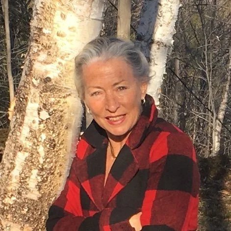 Portrait of artist Brigitte Goudreau, whose work explores environmental themes through mixed-media and abstract painting.