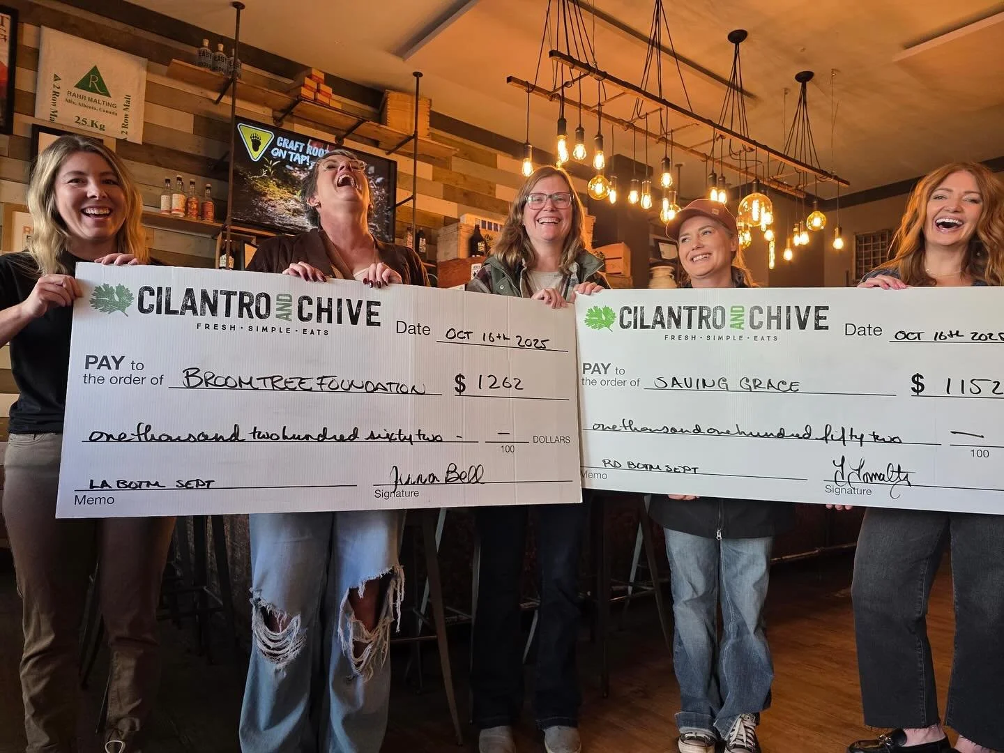 Forever grateful for our community who supports us, and always thankful for a delicious @cilantro_chive burger 😋 Thank you to the wonderful ladies at @copper_lane in Lacombe for supporting our work by choosing us for your donation, you’re amaz