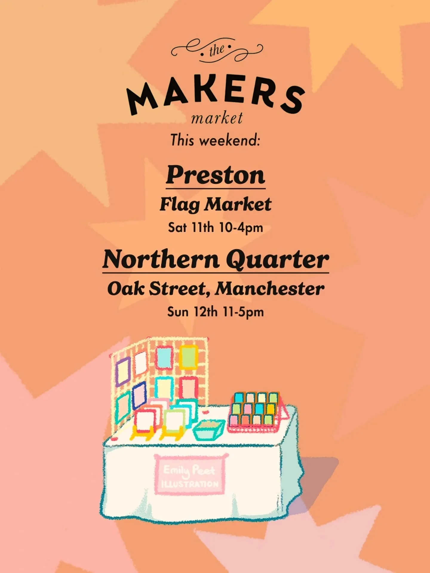 Where to find me this weekend ✨️

I'll be back again at Preston Flag Market and the Northern Quarter in Manchester for two fabulous @_makersmarket events 🛍

I'll be bringing all my usual colourfully illustrated paper goods, alongside an amazing line