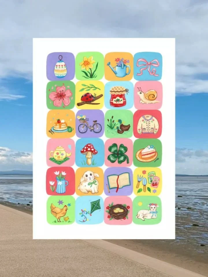 The weather this week has been so stormy ☹️ So here is my new Spring Things painting to brighten up your feed ✨️

This piece took a lot longer to finish than I would have liked, but watching the season change out the window whilst painting was very s