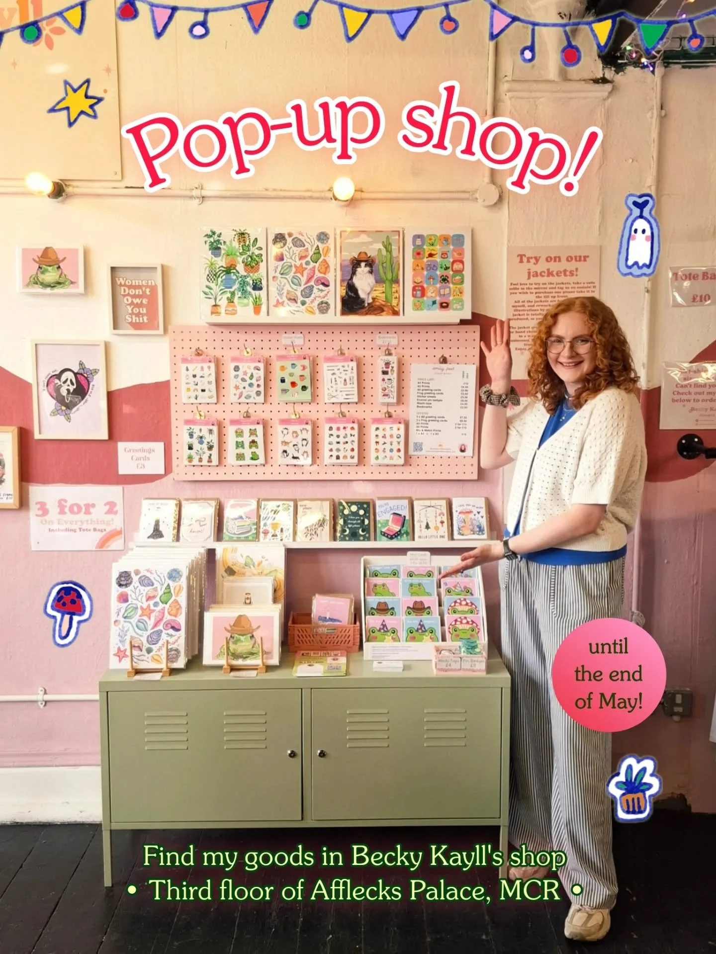 Proper pinch me moment 🥹

My little colourful goods are in Afflecks! ✨️

The wonderful @beckykaylldesigns_ has let me take over a corner of her gorgeous new space in @afflecks_manchester for a MONTH long pop-up 🎉

If you love queer and feminist ico