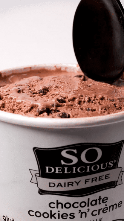  Close up chocolate ice cream food video So Delicious dairy free brand 