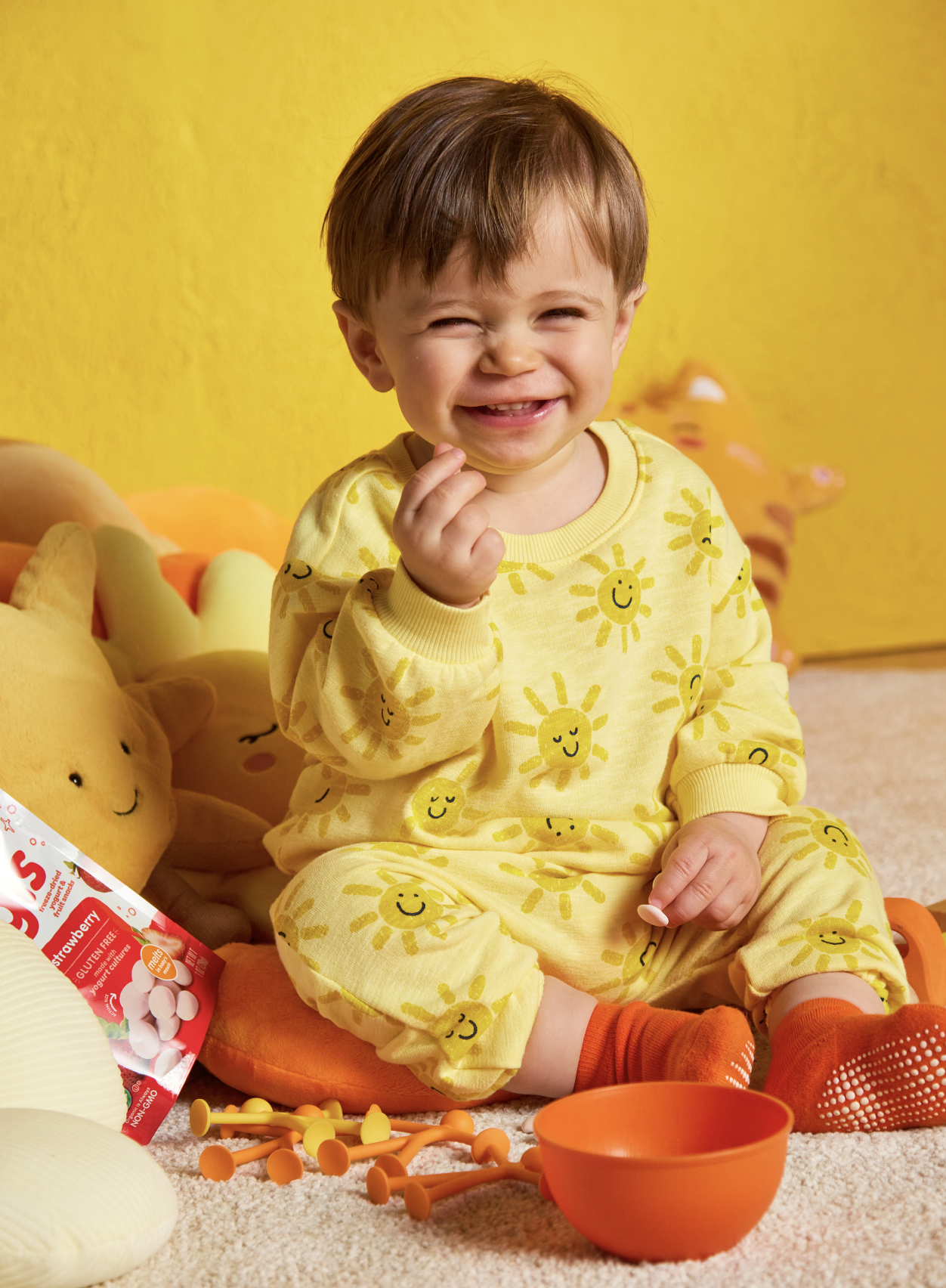  Laughing toddler lifestyle photography kids CPG snack brand campaign 