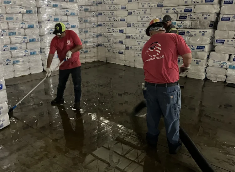 Crossroads employees performing industrial cleaning