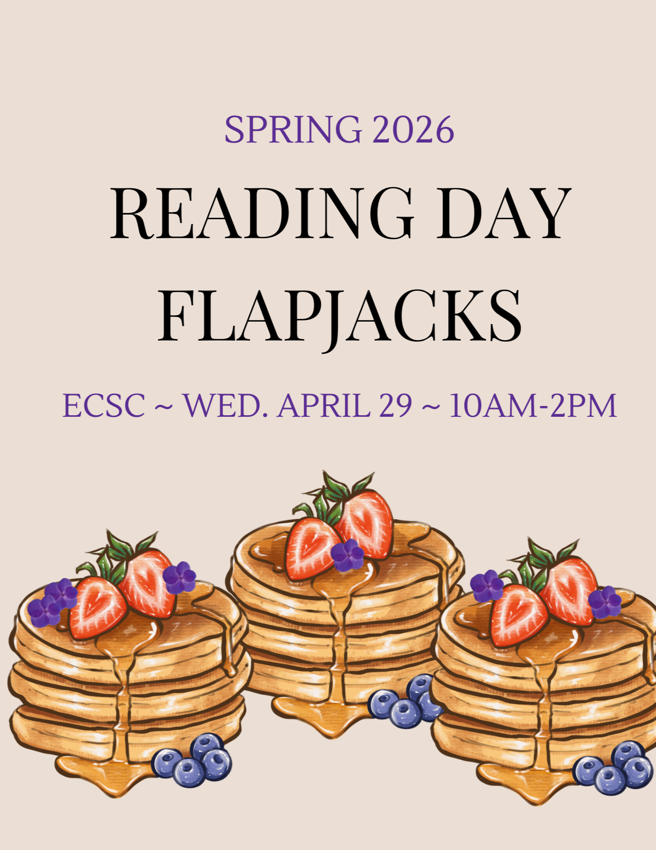 Spring 2026 Reading Day Flapjacks 