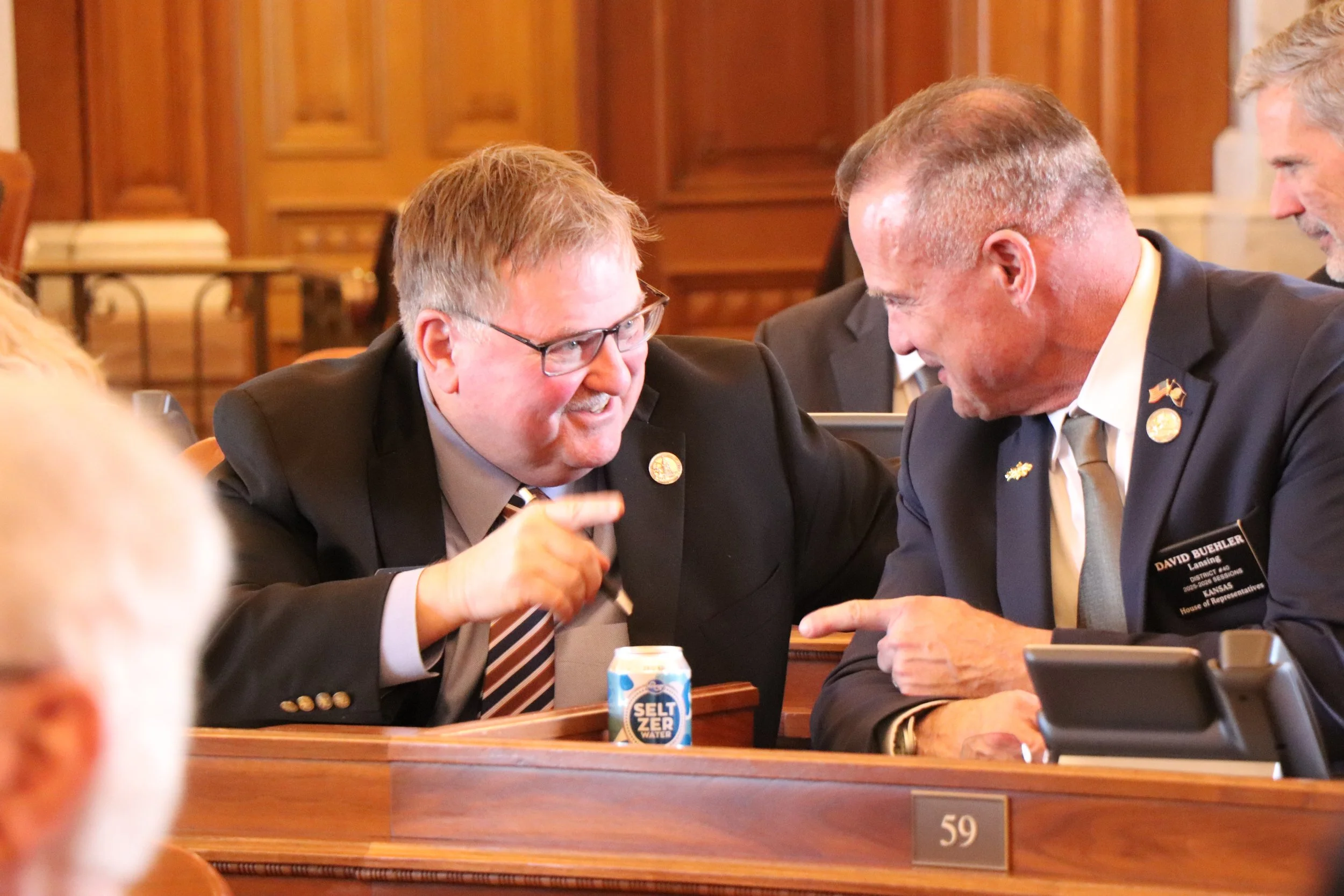 Rep Buehler and Rep King on the house floor.JPG