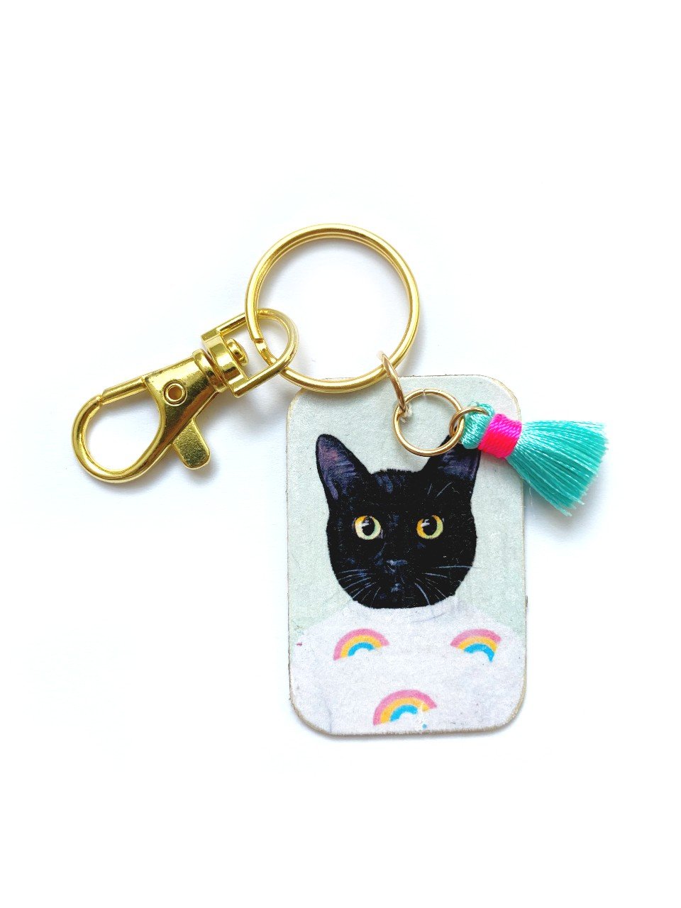 Adorable Handmade Cat Keychain — Roar Modern Studio & Shop
