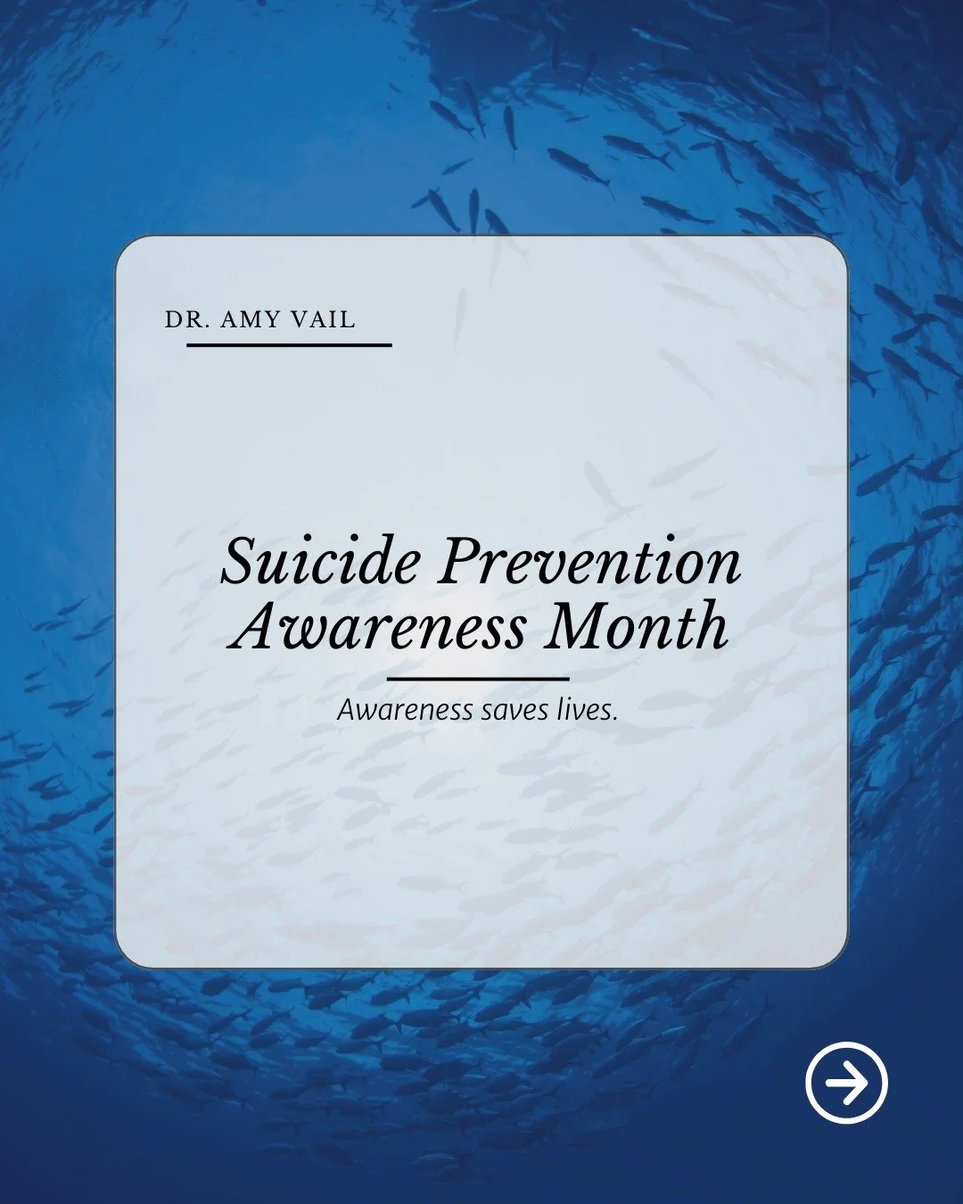 September is Suicide Prevention Month. 💙

Awareness saves lives. Knowing the risk factors, warning signs, and how to respond can make all the difference. Together, with compassion and action, we can support those at risk of self-harm.

#mentalhealth
