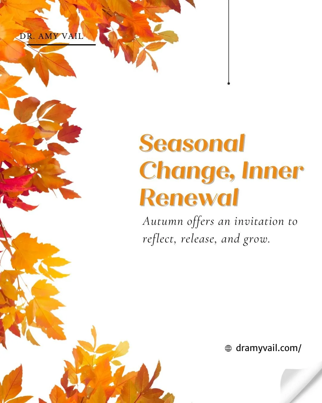 🍂 Autumn is a reminder that change is a gift.
 Slow down, reflect, let go, and create space in your life for renewal and growth. 🌿

My latest blog explores how seasonal shifts as opportunities for inner balance and psychological well-being.

✨ Read