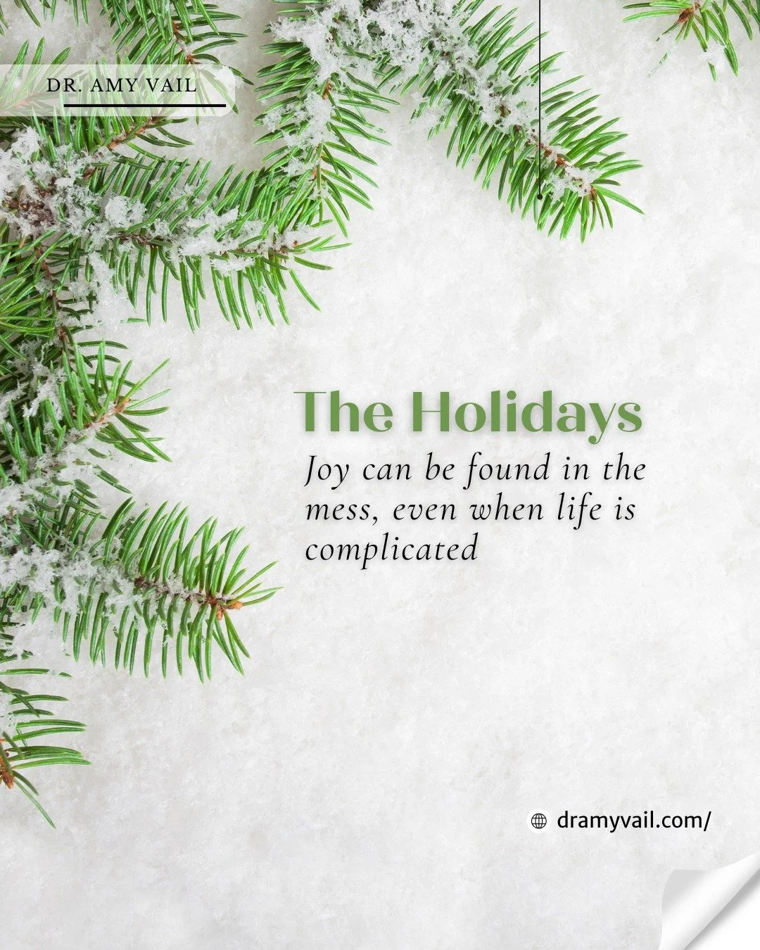 The holidays can bring up joy and sorrow at the same time.
 Forcing cheer and chasing perfection leads to depletion.

Connection, rest, and small moments of meaning help fill your cup.
Move gently or leap boldly toward what feels supportive and nuris