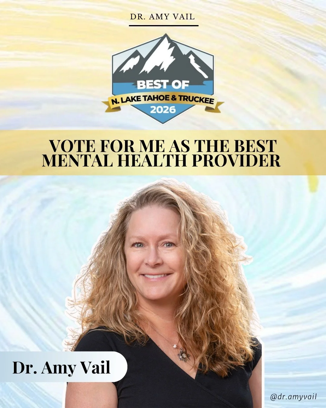 So grateful to be seen. 🌟

I'm honored to be a finalist for the fourth year in a row for Best Mental Health Care Provider in the Best of North Lake Tahoe and Truckee 2026.

If you've ever felt seen, heard, or supported by me, I'd love your vote. May